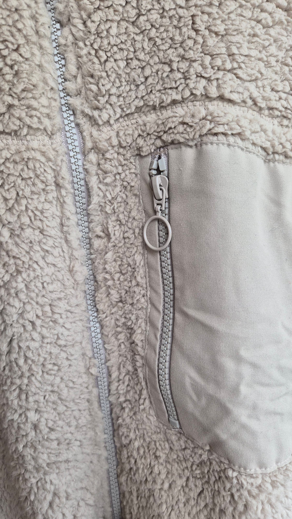 Teddy Fleece Jacke| Beigy Taupe | Full Zip (M)