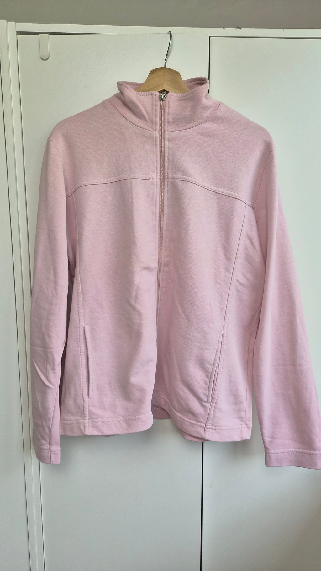 Baumwoll Zip Sweatjacke rosa