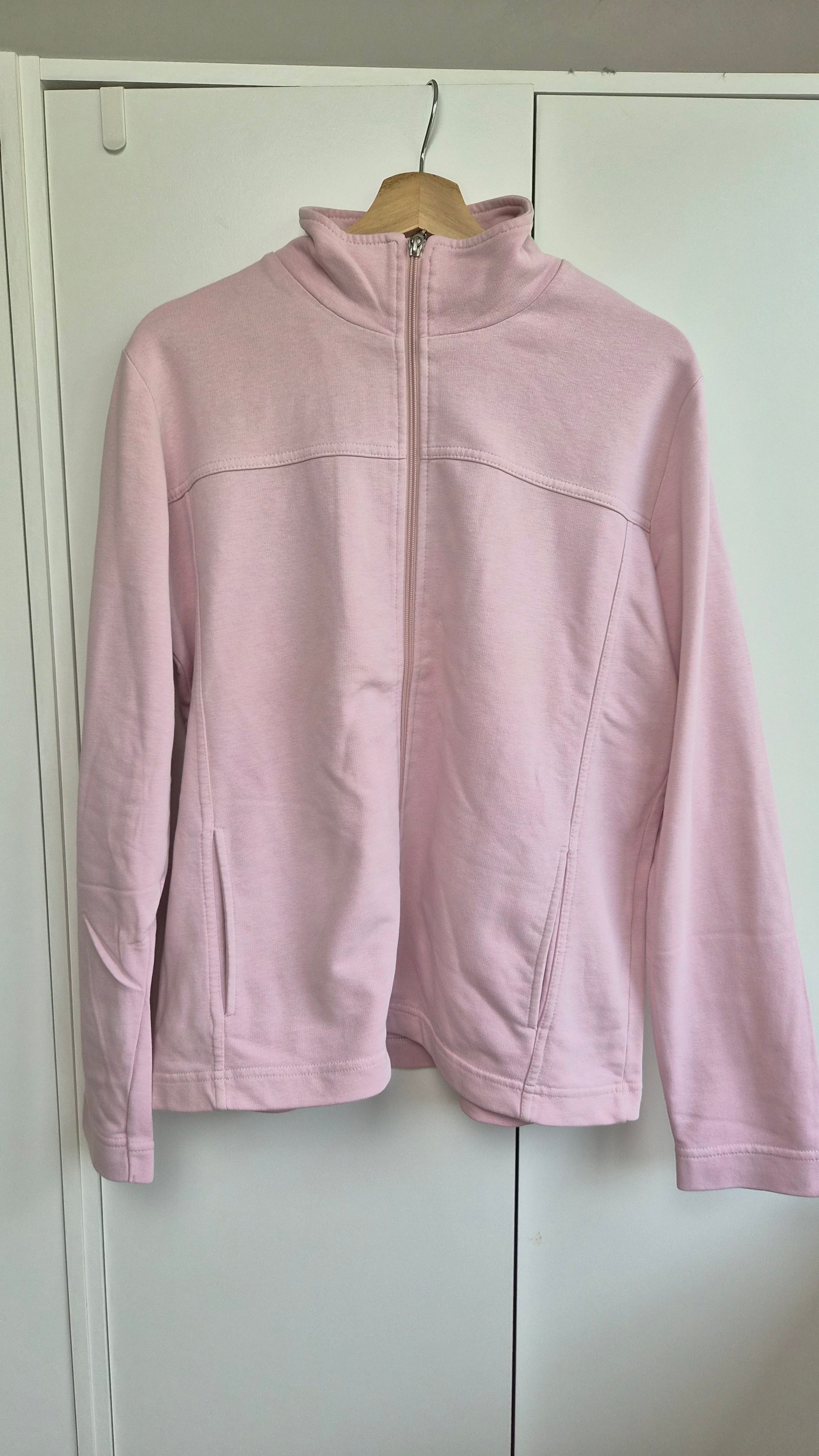 Baumwoll Zip Sweatjacke rosa