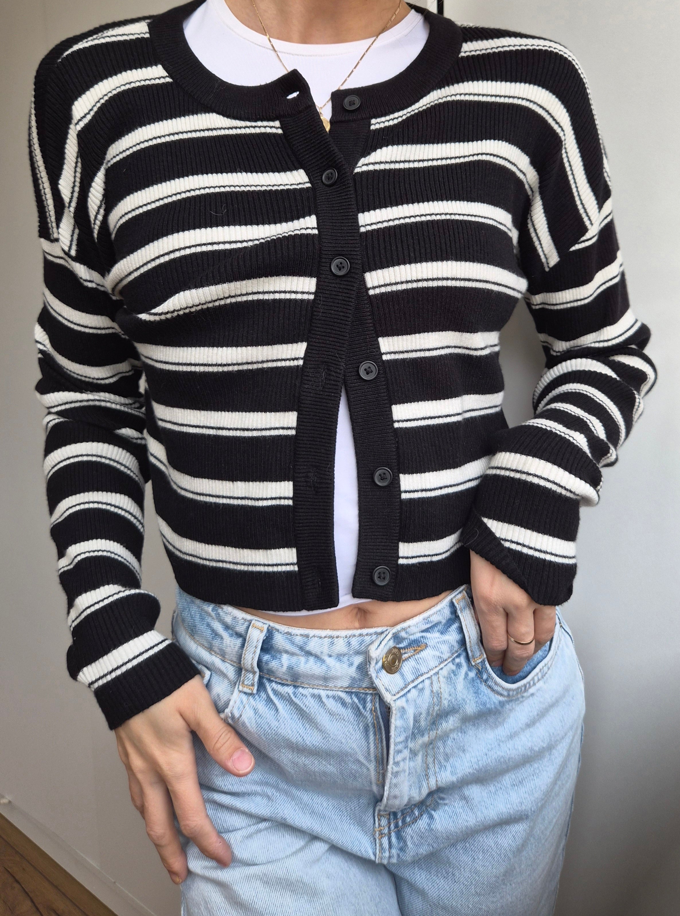 Blogger Streifen Cardigan