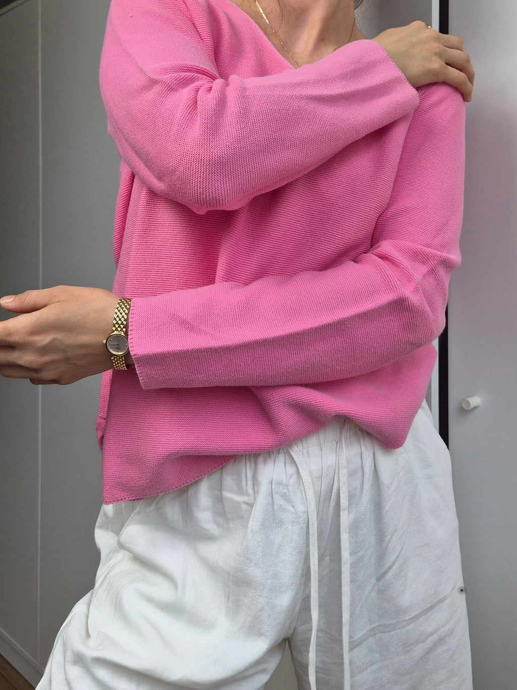 Baumwoll Strickpullover pink