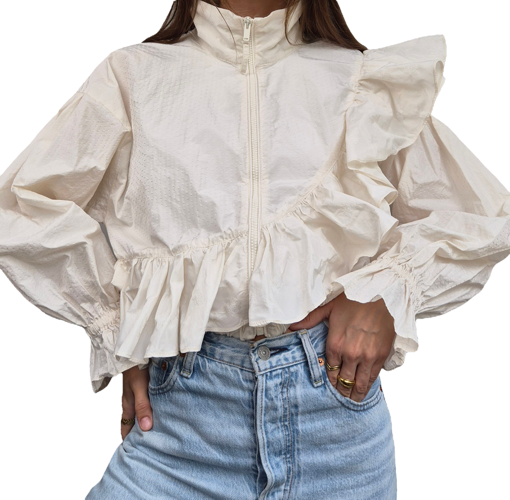 Ruffle Windbreaker | Romantic Fall | creme weiß (XS)