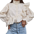 Ruffle Windbreaker | Romantic Fall | creme weiß (XS)
