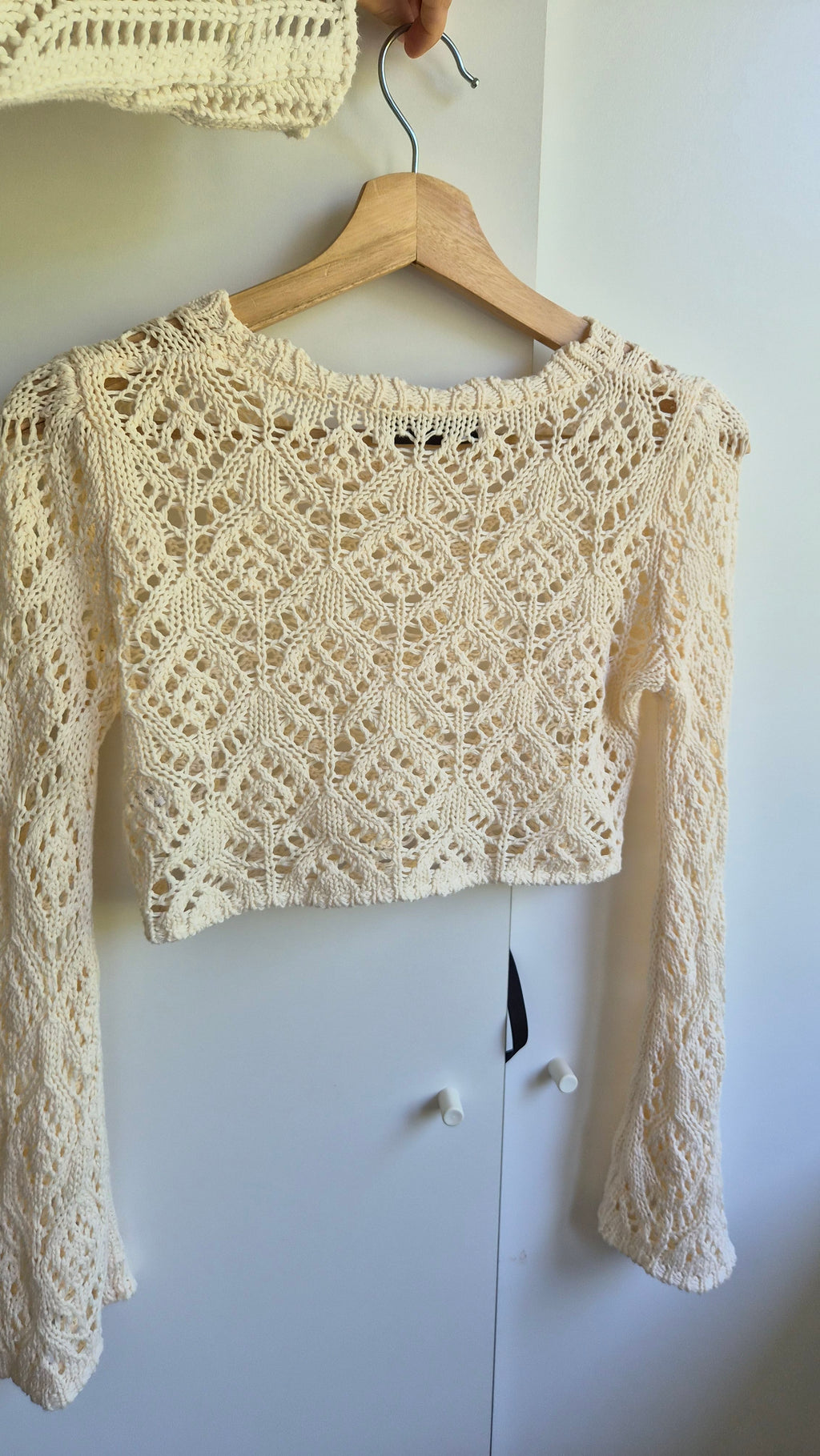 Häkelpullover | Creme | Boho | S
