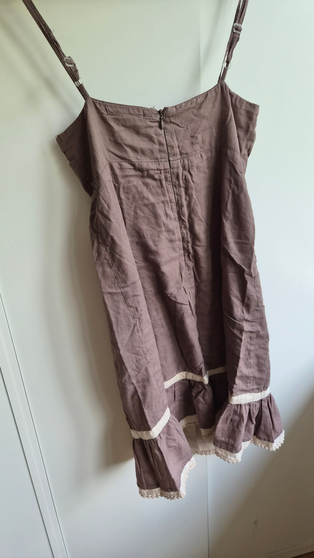 Baumwoll Midikleid | braun | Cottage | XS
