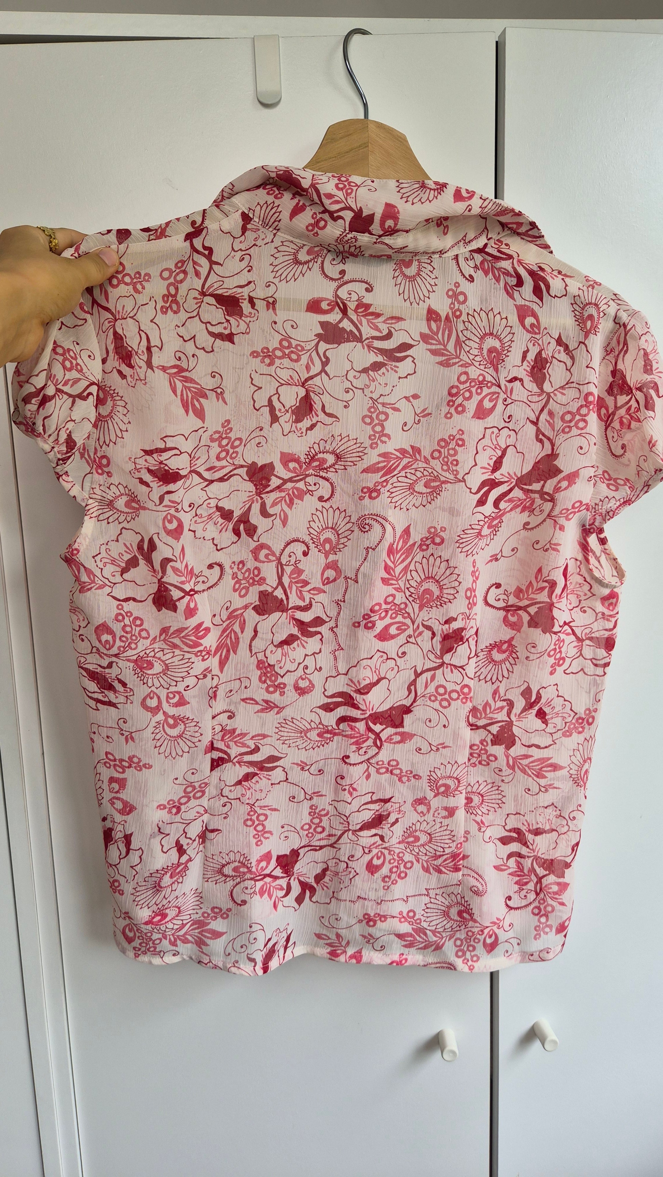 Florale Y2K Kurzarm Bluse