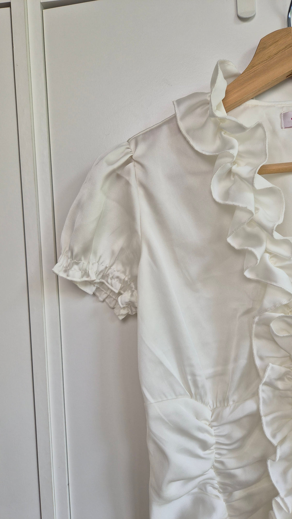 Satin Rüschen Bluse