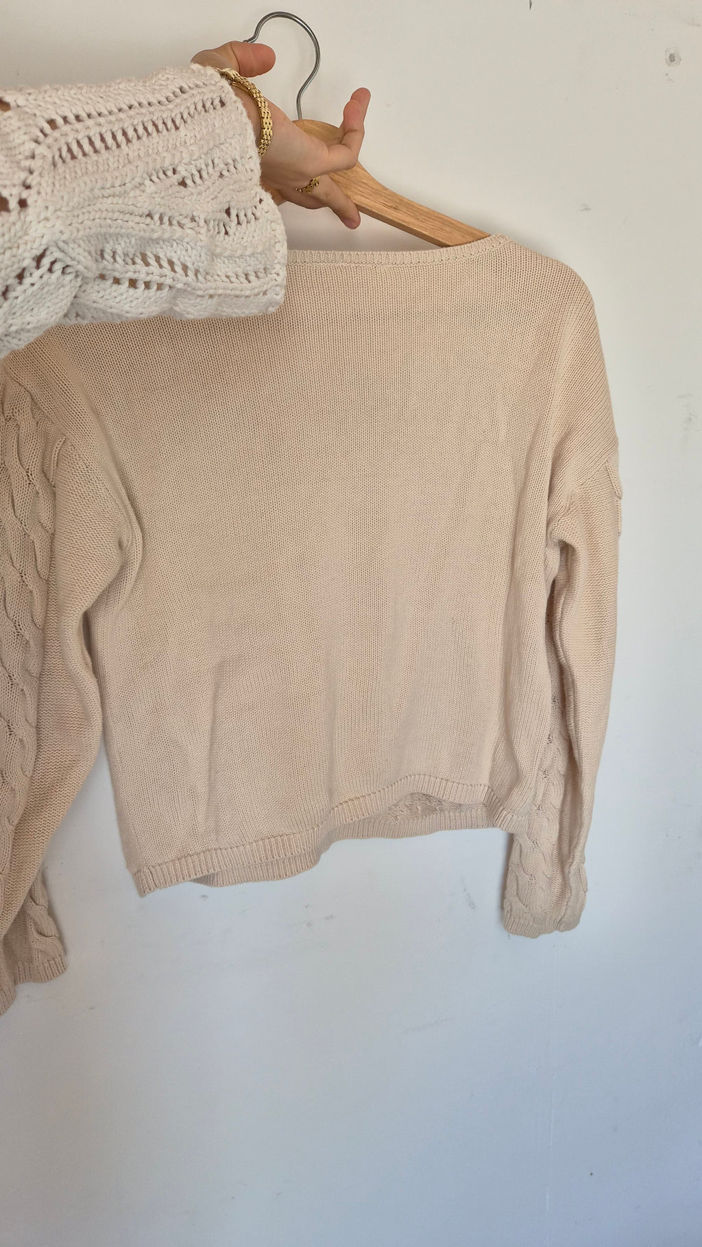Baumwoll Strickpullover | Beige | Cottage | S