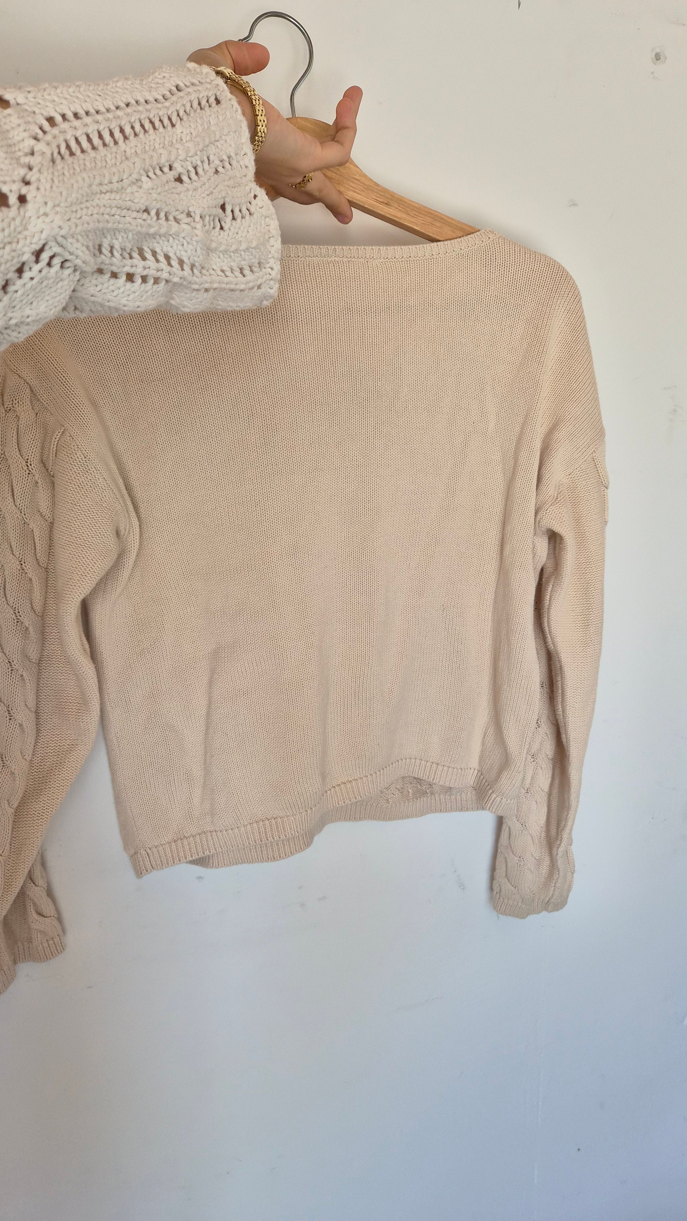 Baumwoll Strickpullover | Beige | Cottage | S
