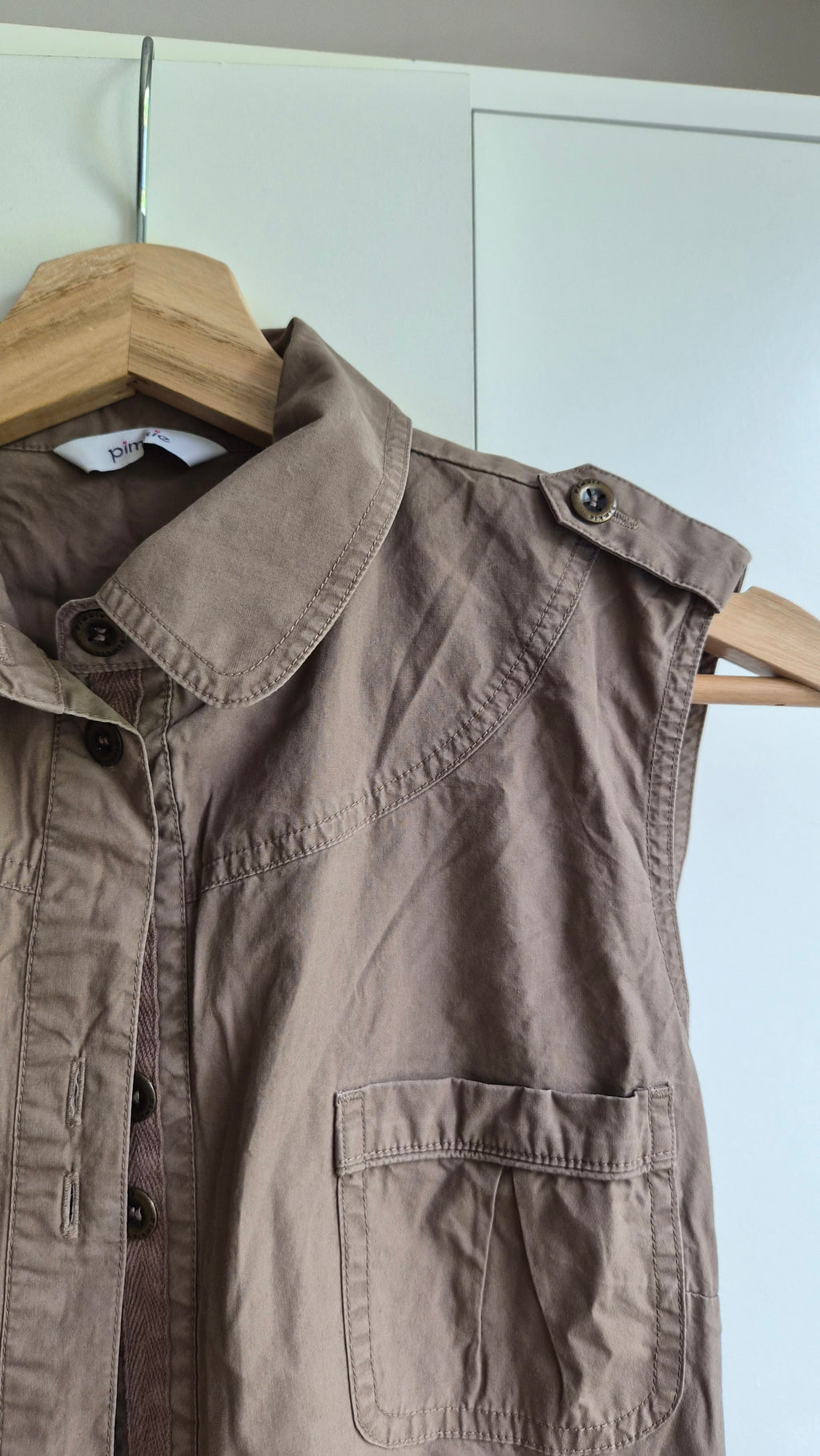 Baumwoll Minikleid | braun | Y2K | S