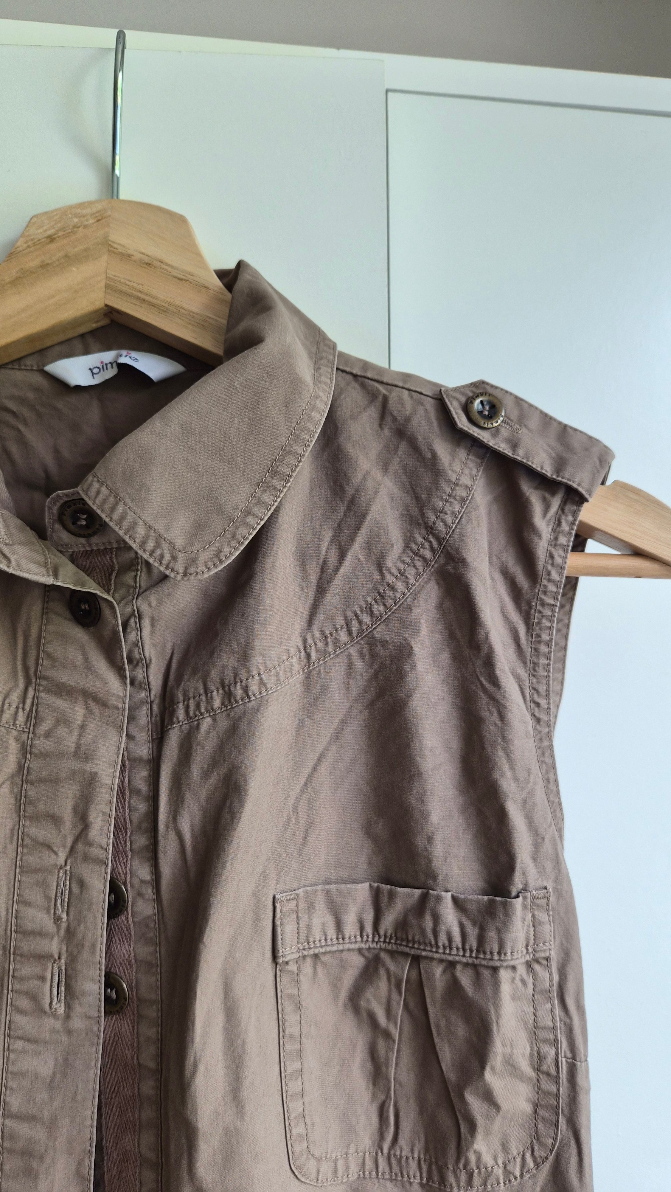 Baumwoll Minikleid | braun | Y2K | S