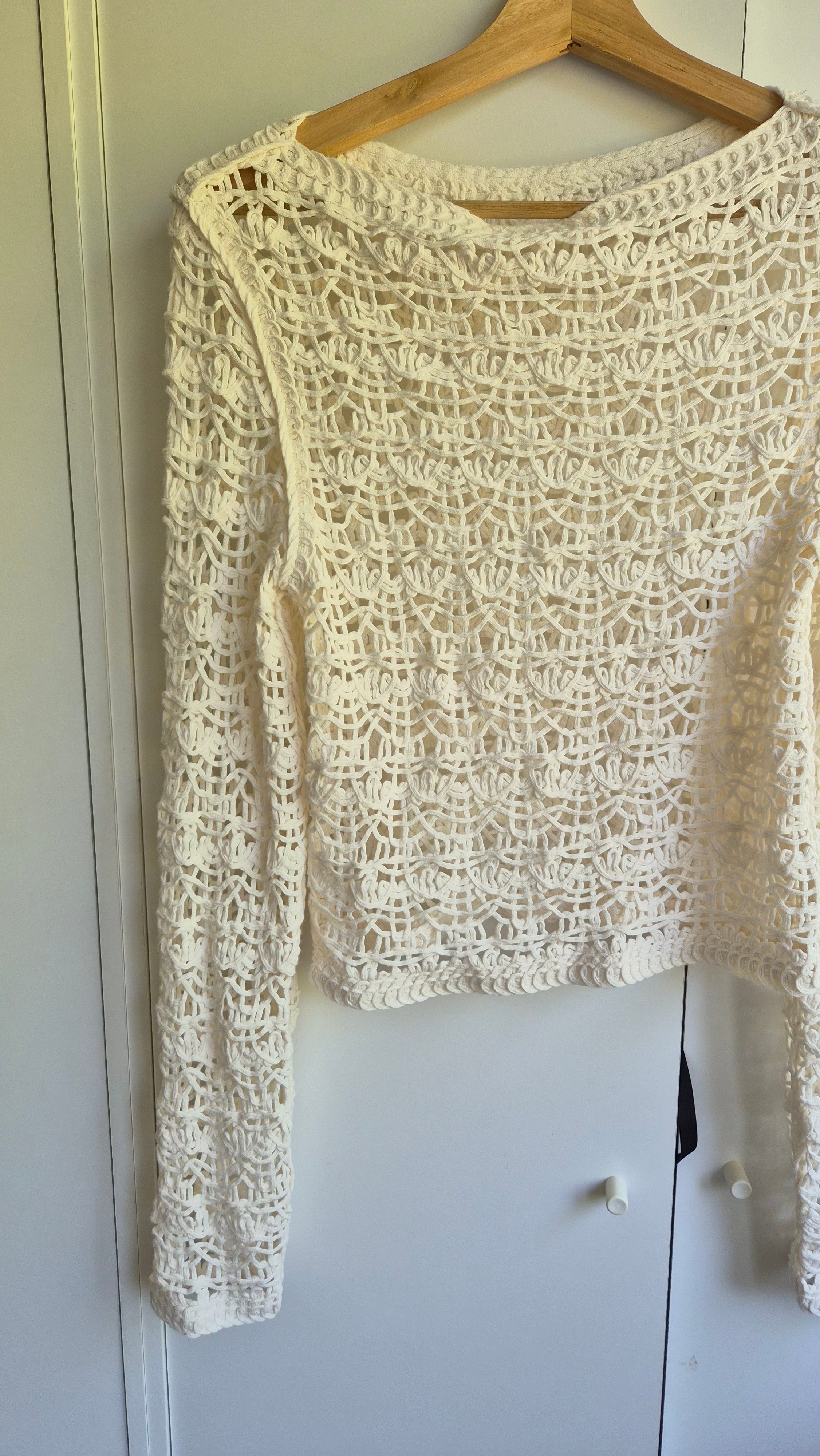 Häkel Strickpullover | Creme | Coastal | S
