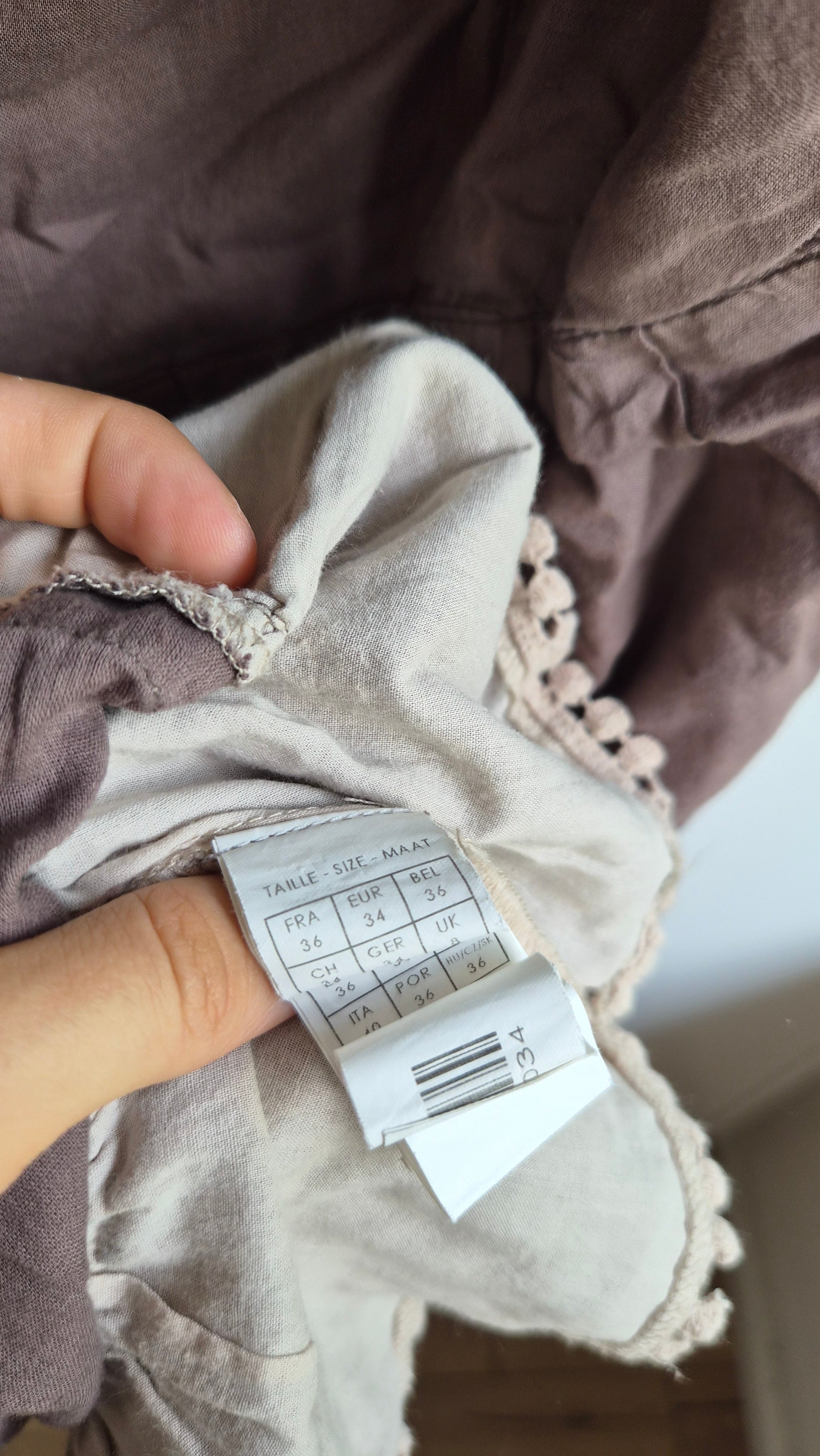 Baumwoll Midikleid | braun | Cottage | XS