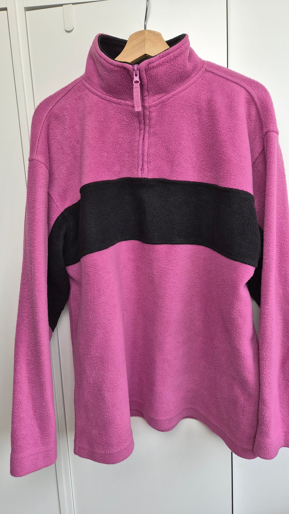 Vintage Fleece Half Zip Pink Black | Colourblock (L)