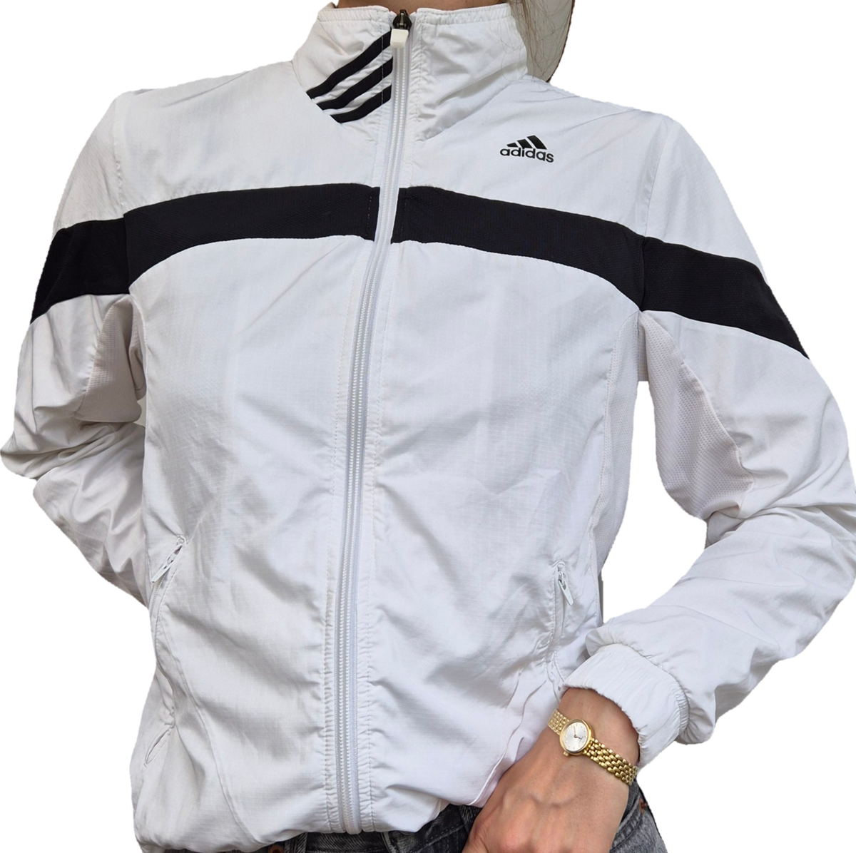 Adidas Vintage Trainingsjacke Weiß | Y2K 2006 | S