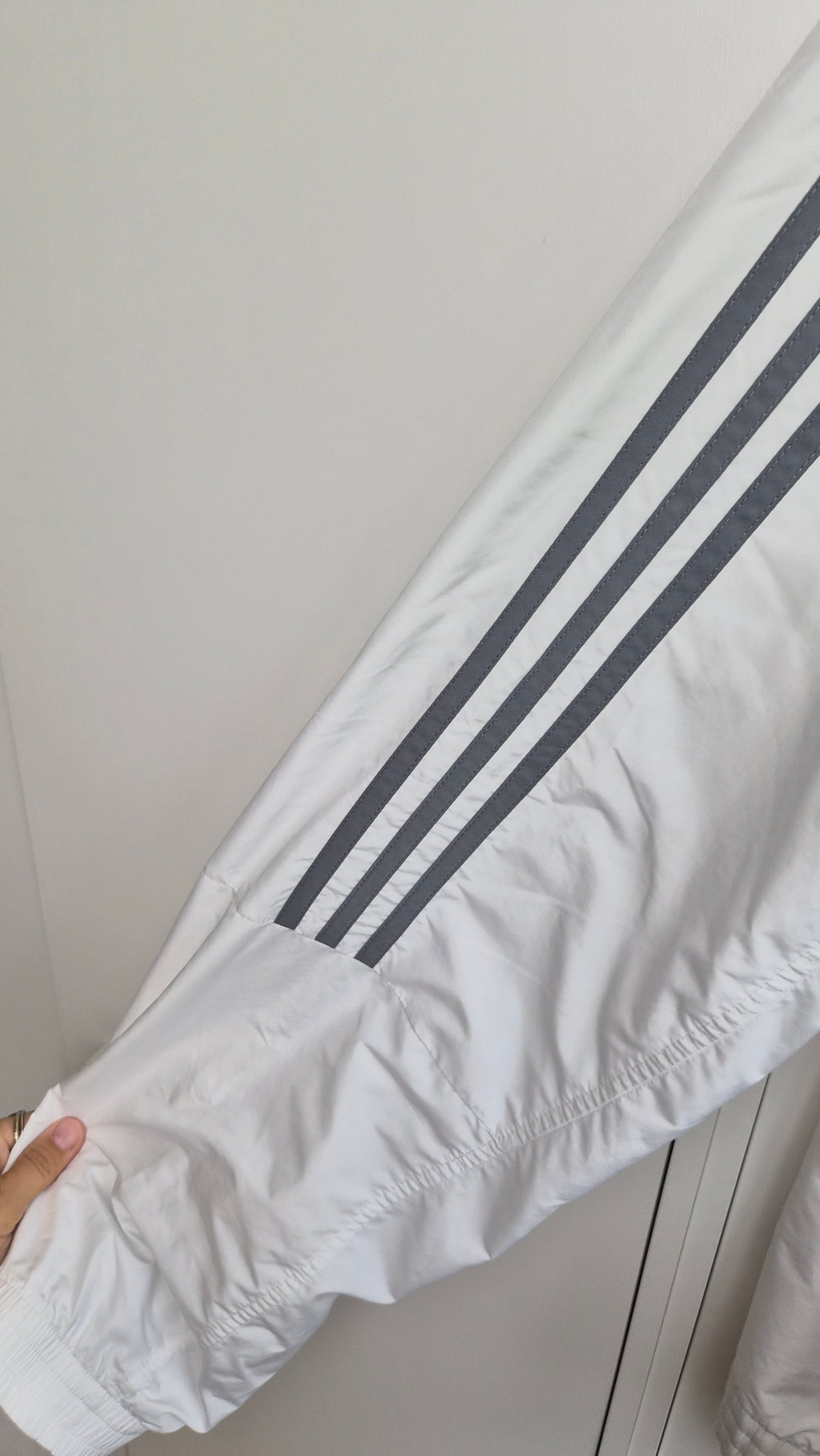 Vintage Adidas Track Jacket | White | 3-Stripes | L