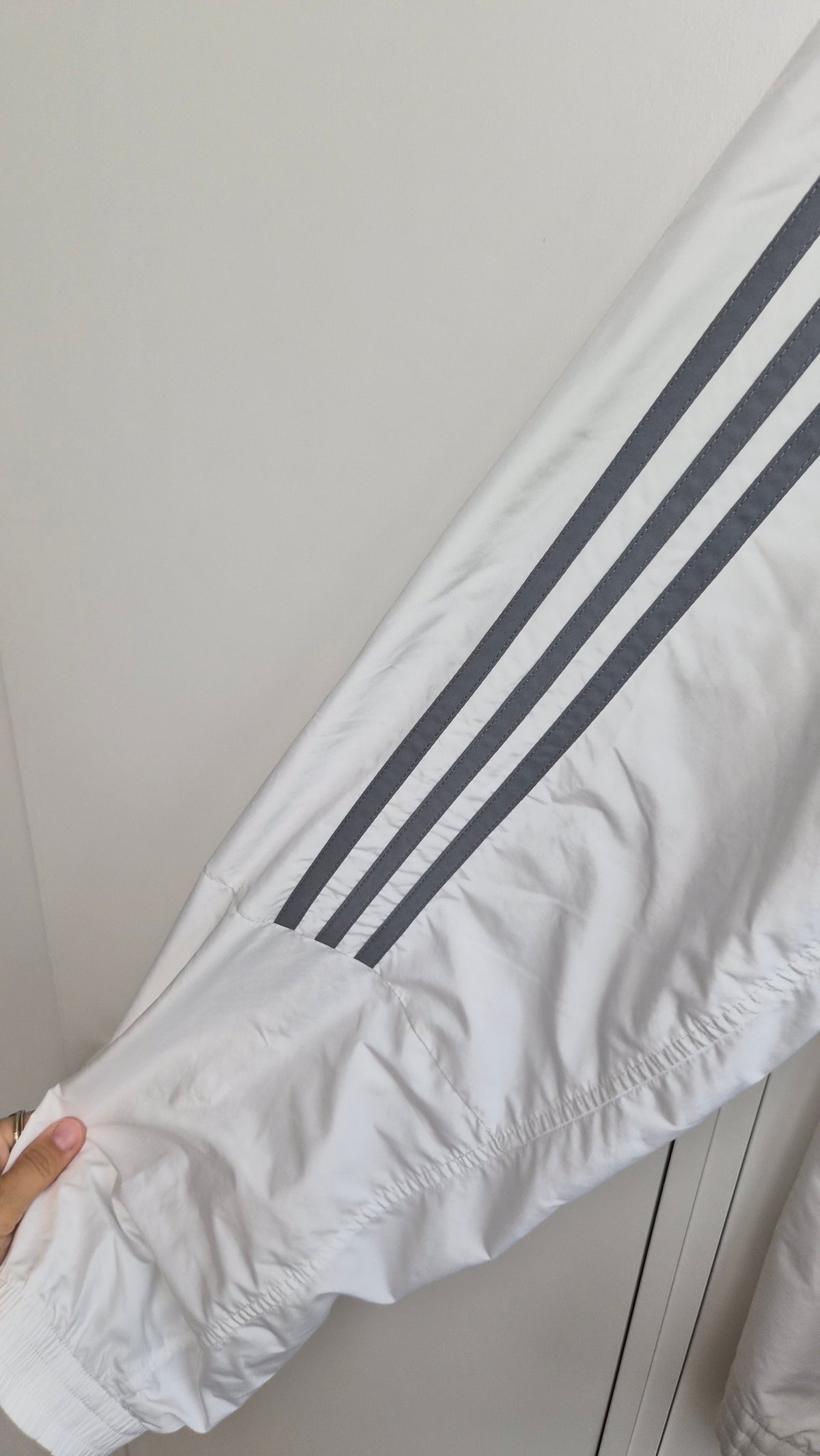 Vintage Adidas Track Jacket | White | 3-Stripes | L
