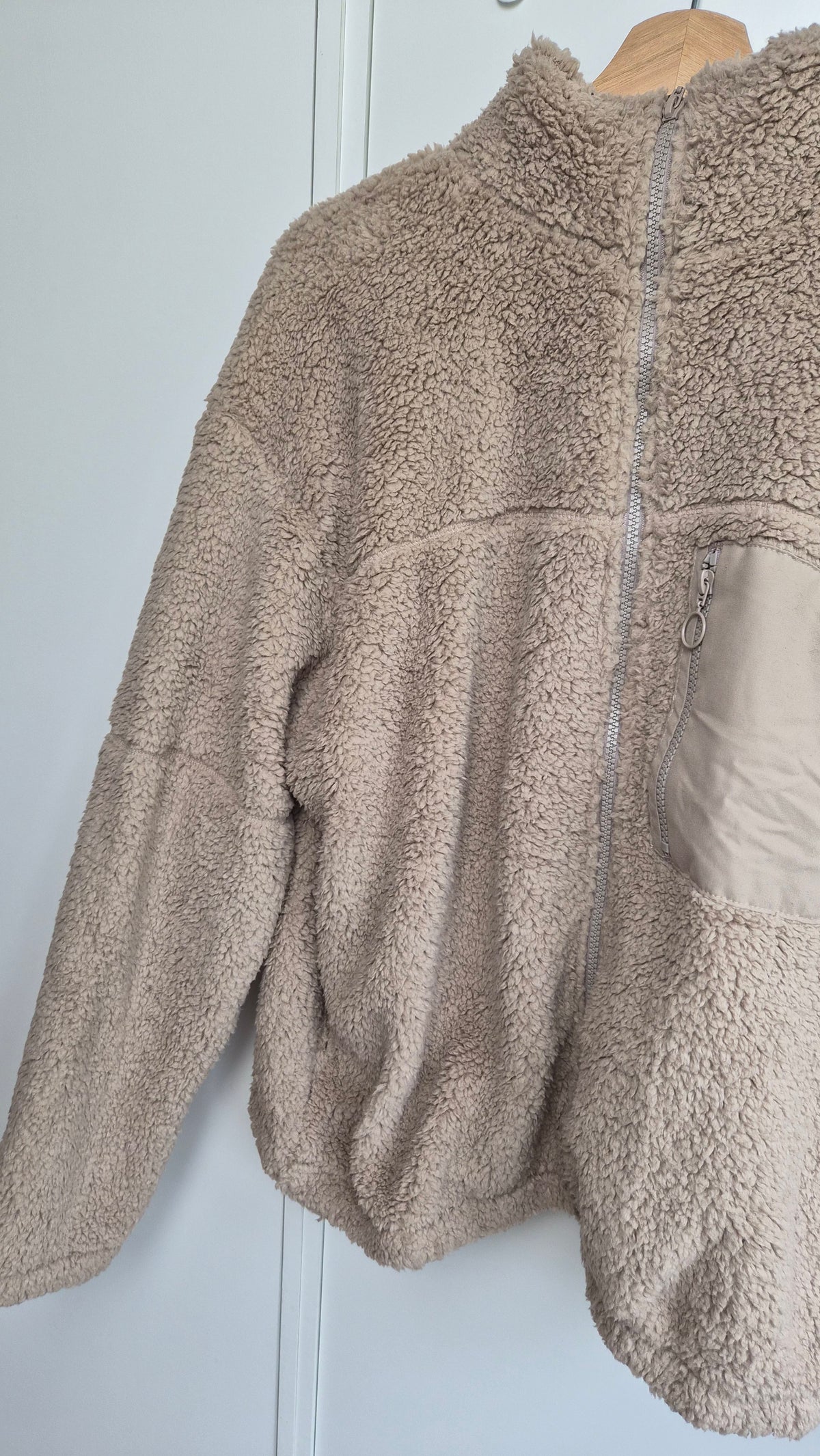 Teddy Fleece Jacke| Beigy Taupe | Full Zip (M)