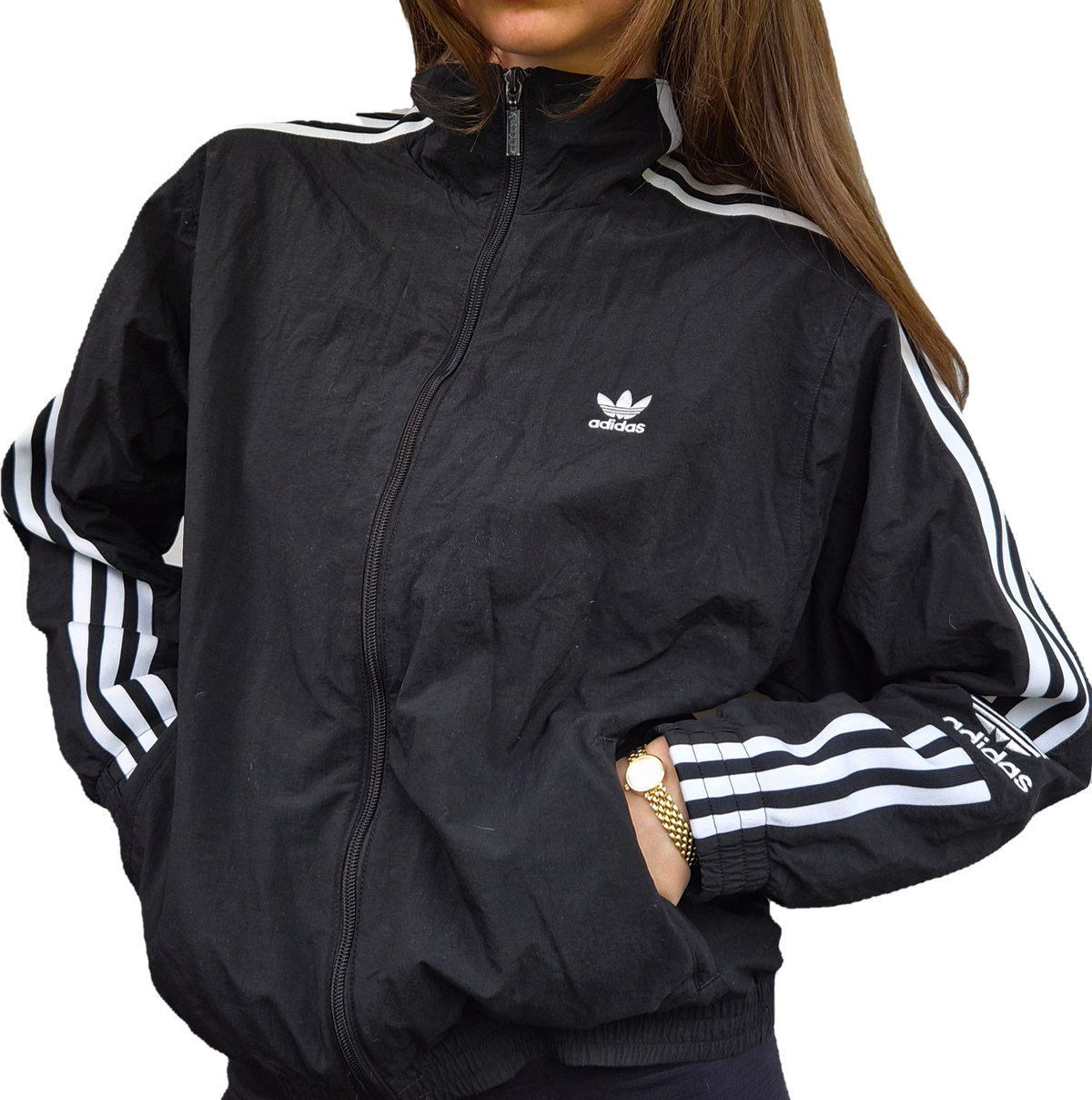 Adidas Trackjacket | Black | 3 Stripes | S