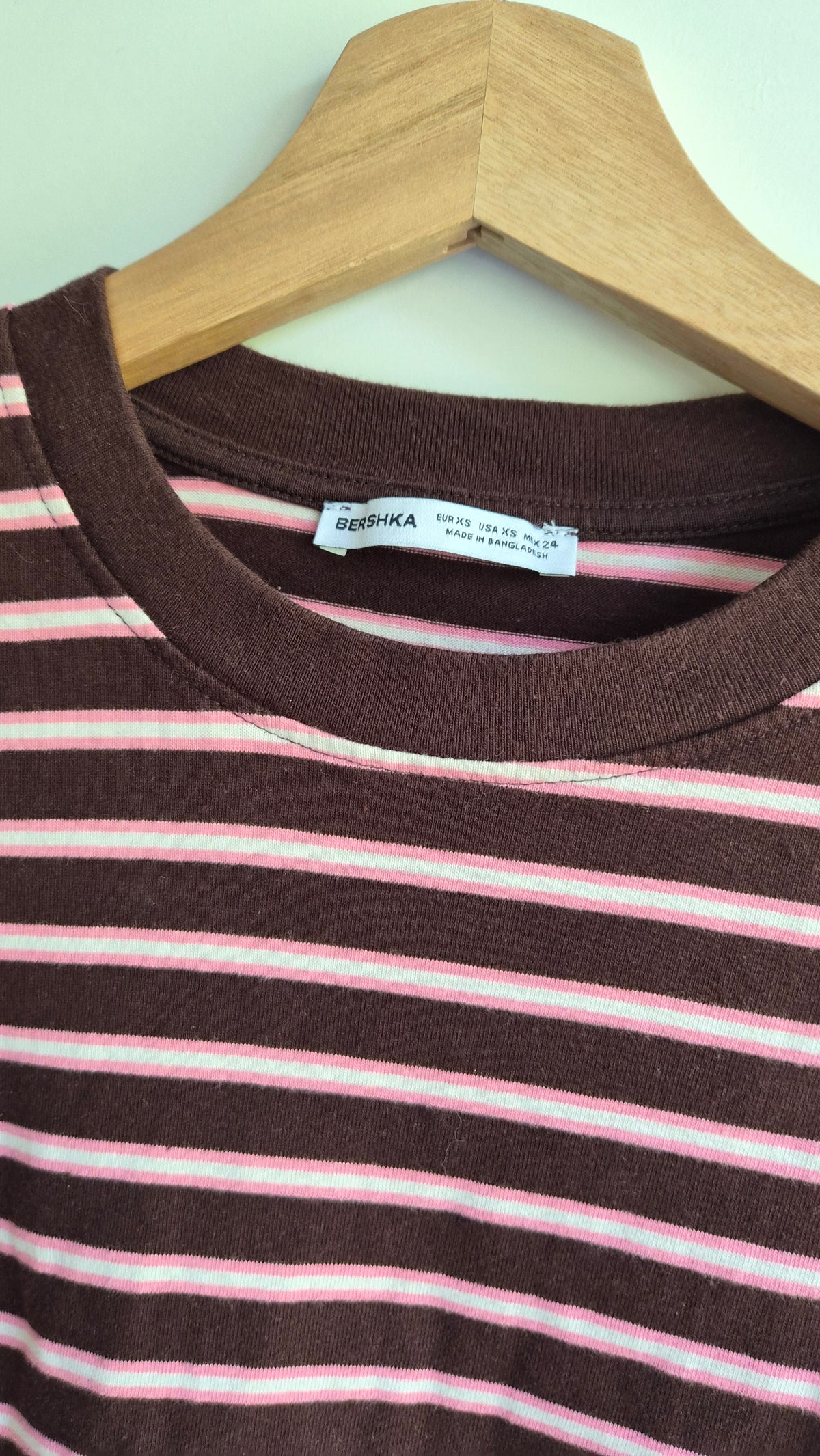 Streifen Longsleeve | 100% Cotton | Braun Pink | XS