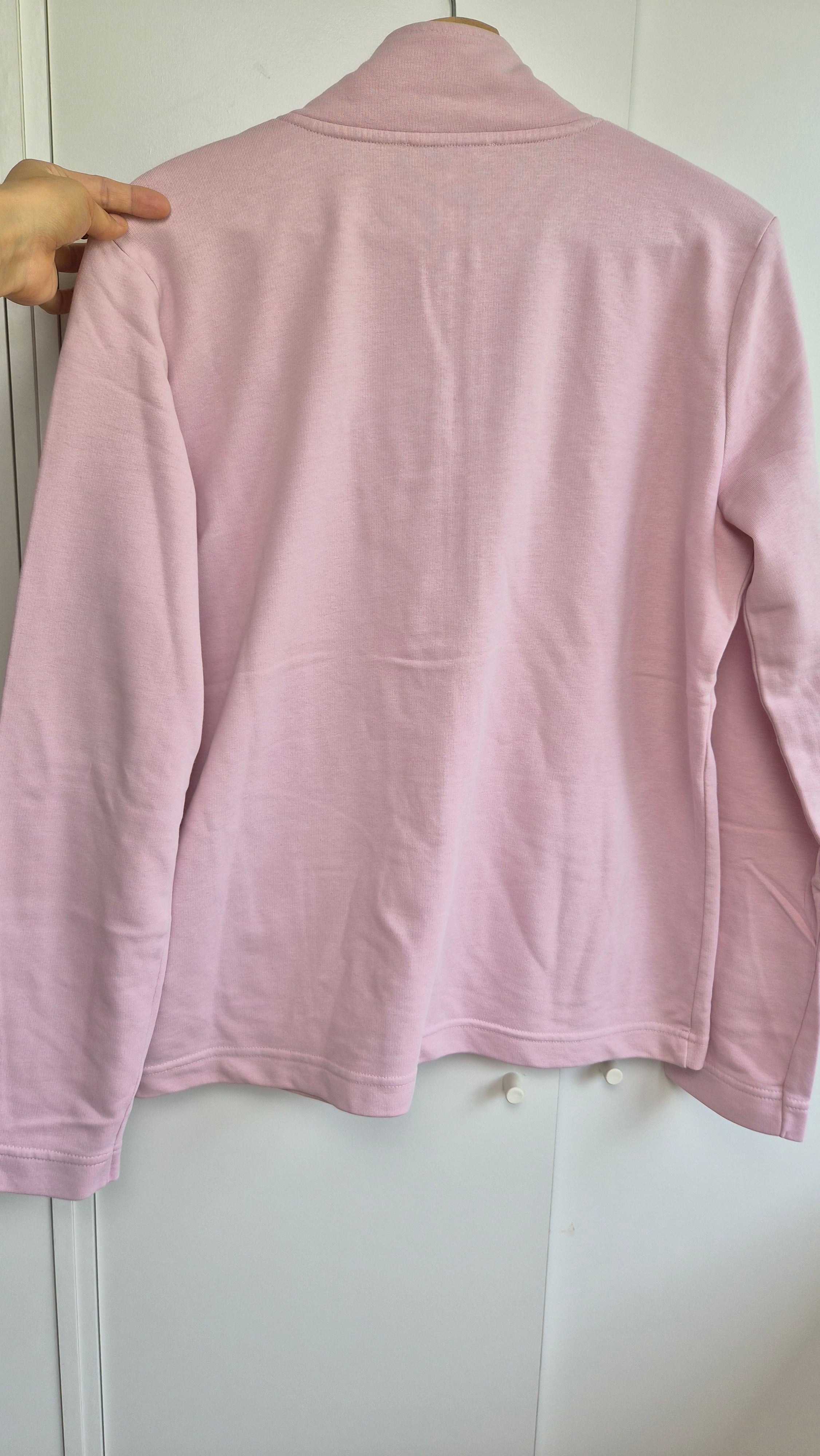 Baumwoll Zip Sweatjacke rosa