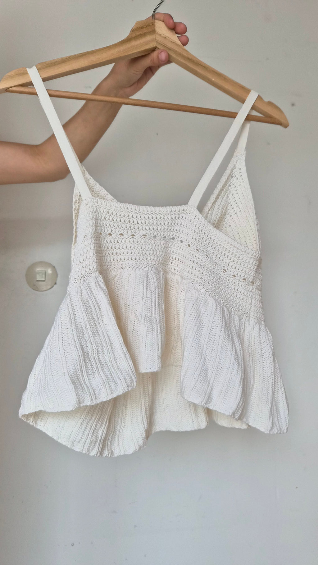 Häkel-Top in Off-White S