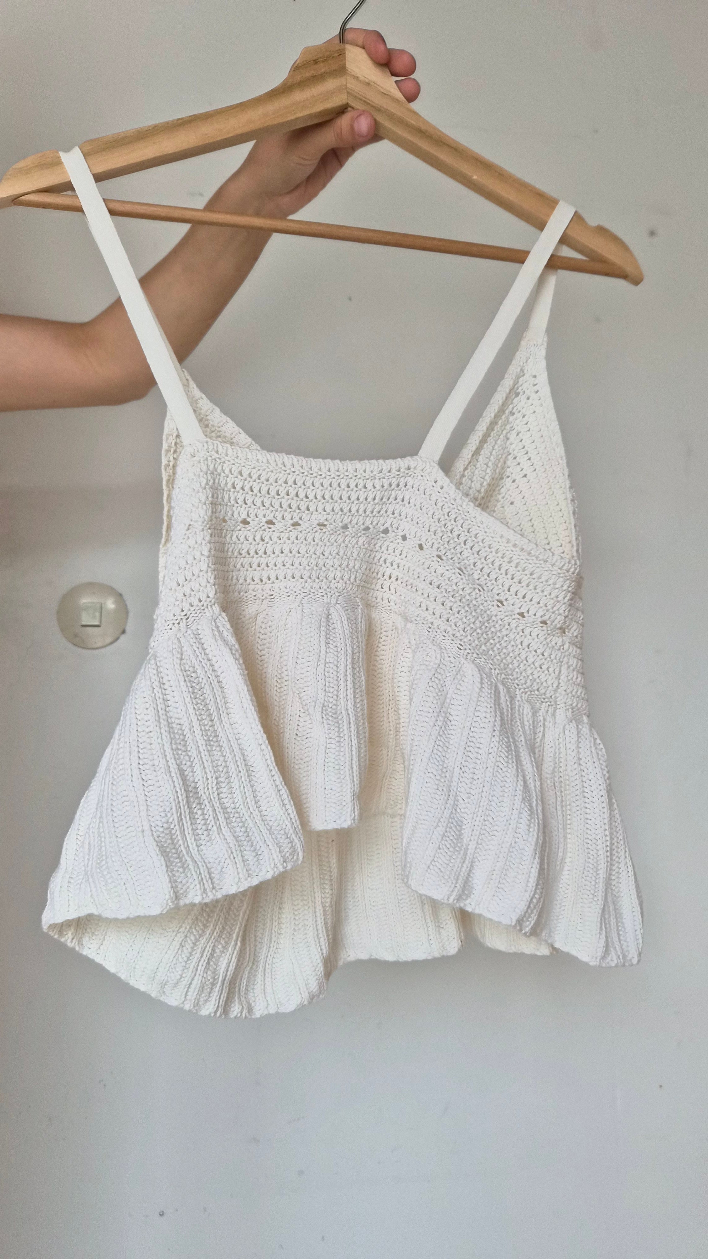 Häkel-Top in Off-White S