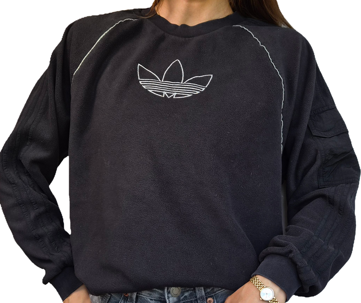 Adidas Fleece Sweatshirt | Schwarz | Glitter Details | S