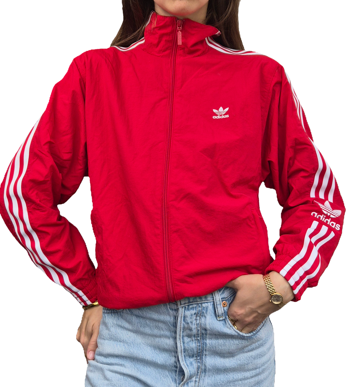 Adidas Trackjacket | Red | 3-Stripes (XS)