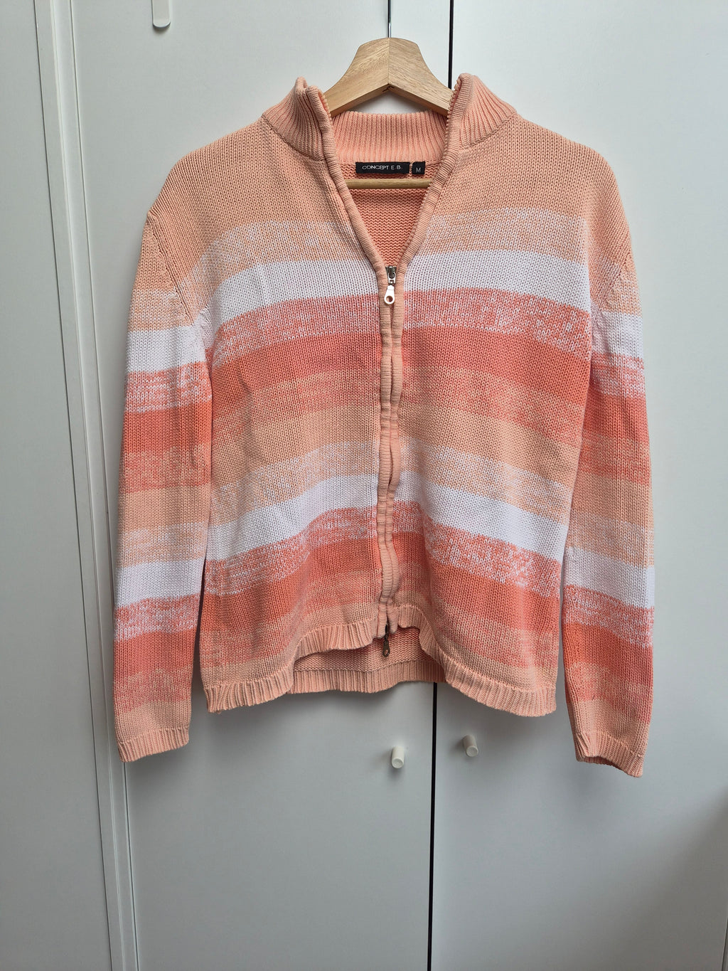 Baumwoll Zip Strickjacke