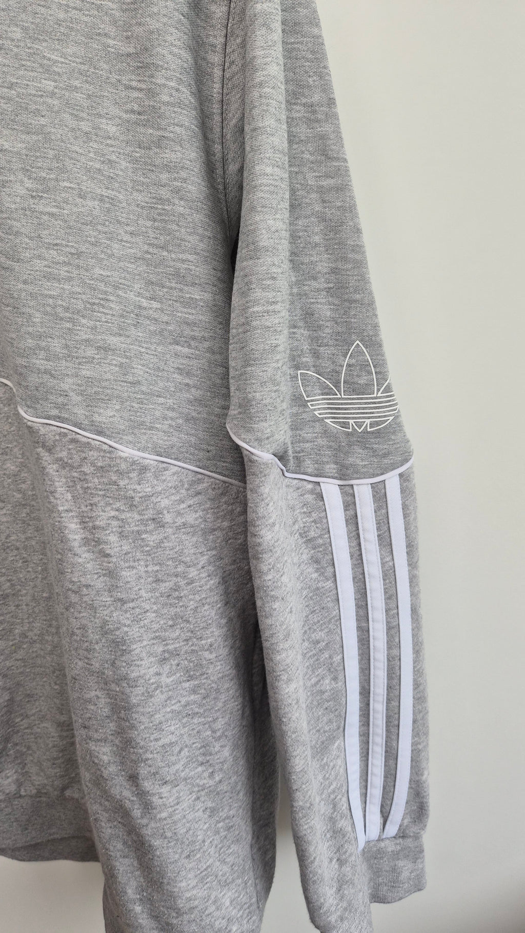 Adidas Sweatshirt Grey | Basic Grey 3-Stripes (L)