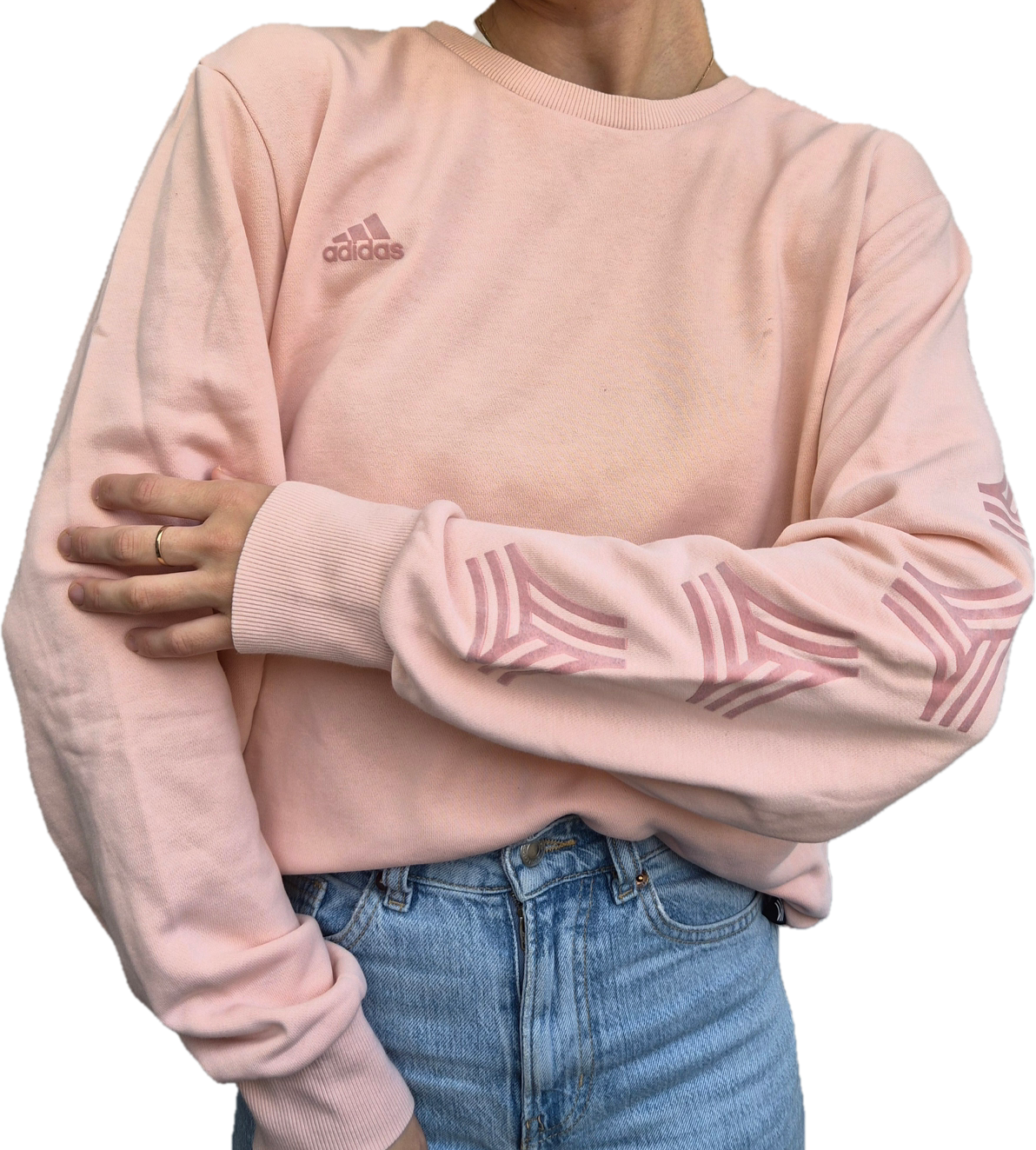Adidas Sweatshirt | Peachy Pink| Ärmelprint | M
