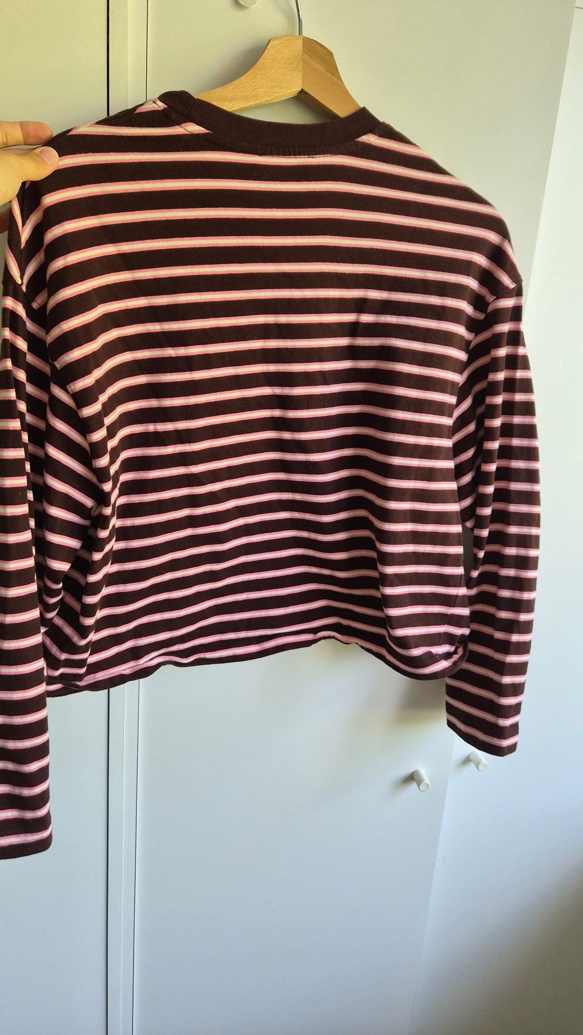 Streifen Longsleeve | 100% Cotton | Braun Pink | XS