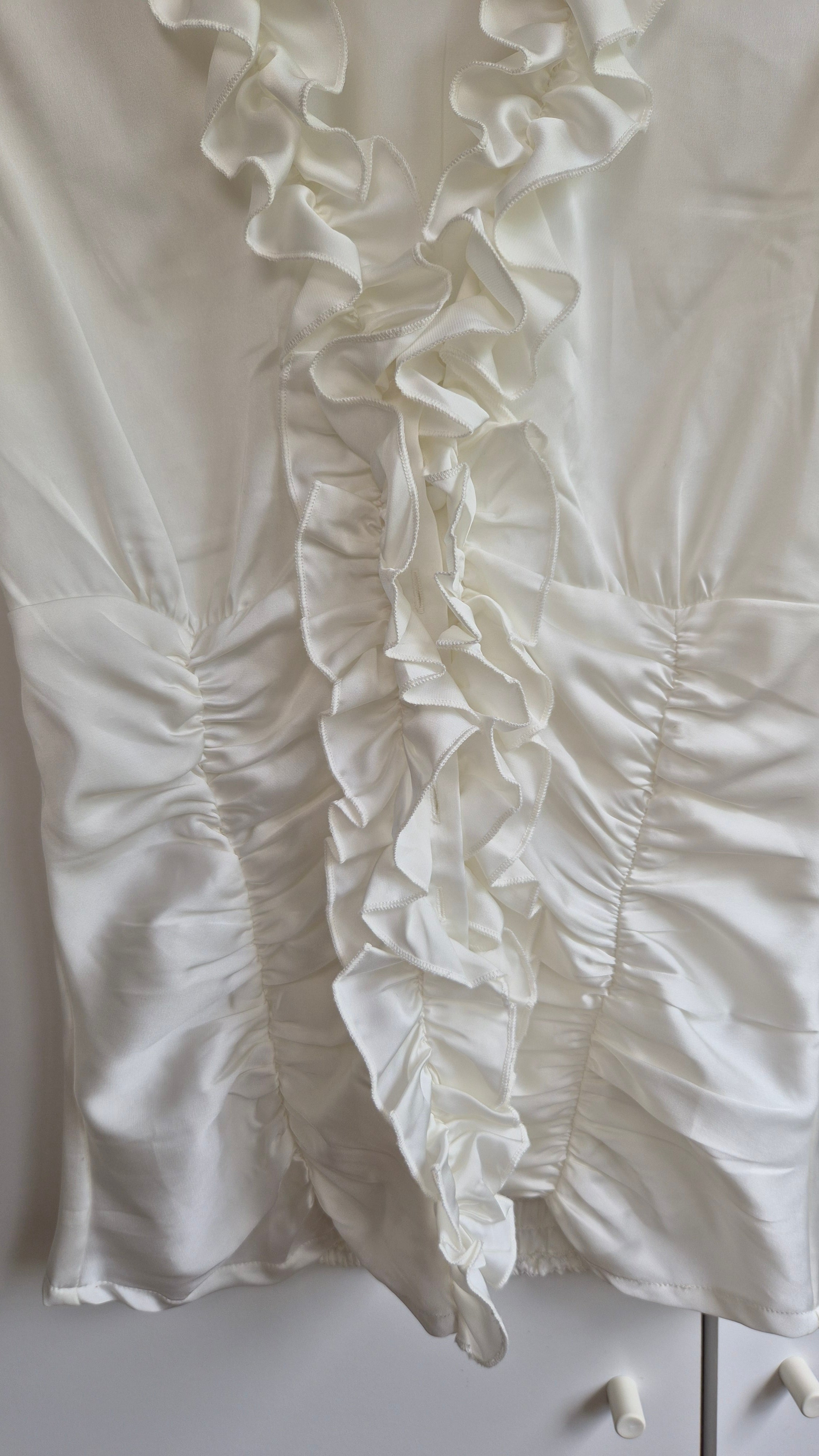 Satin Rüschen Bluse
