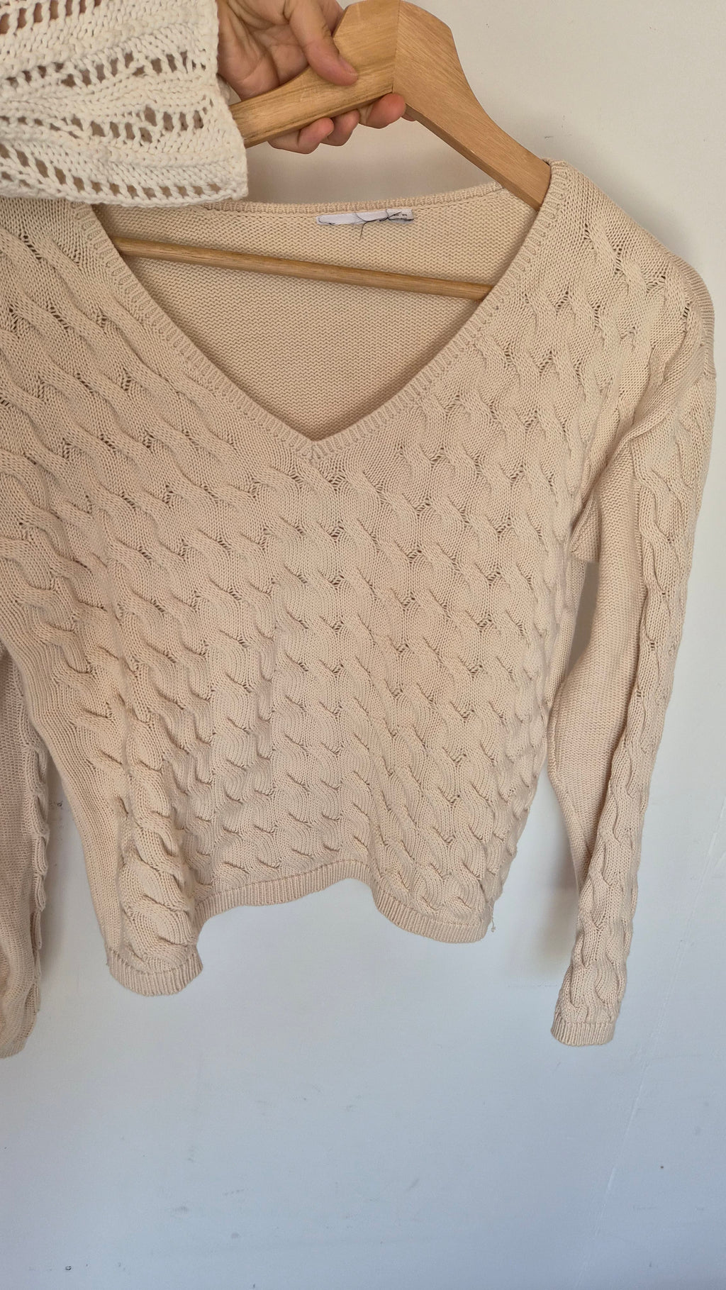 Baumwoll Strickpullover | Beige | Cottage | S