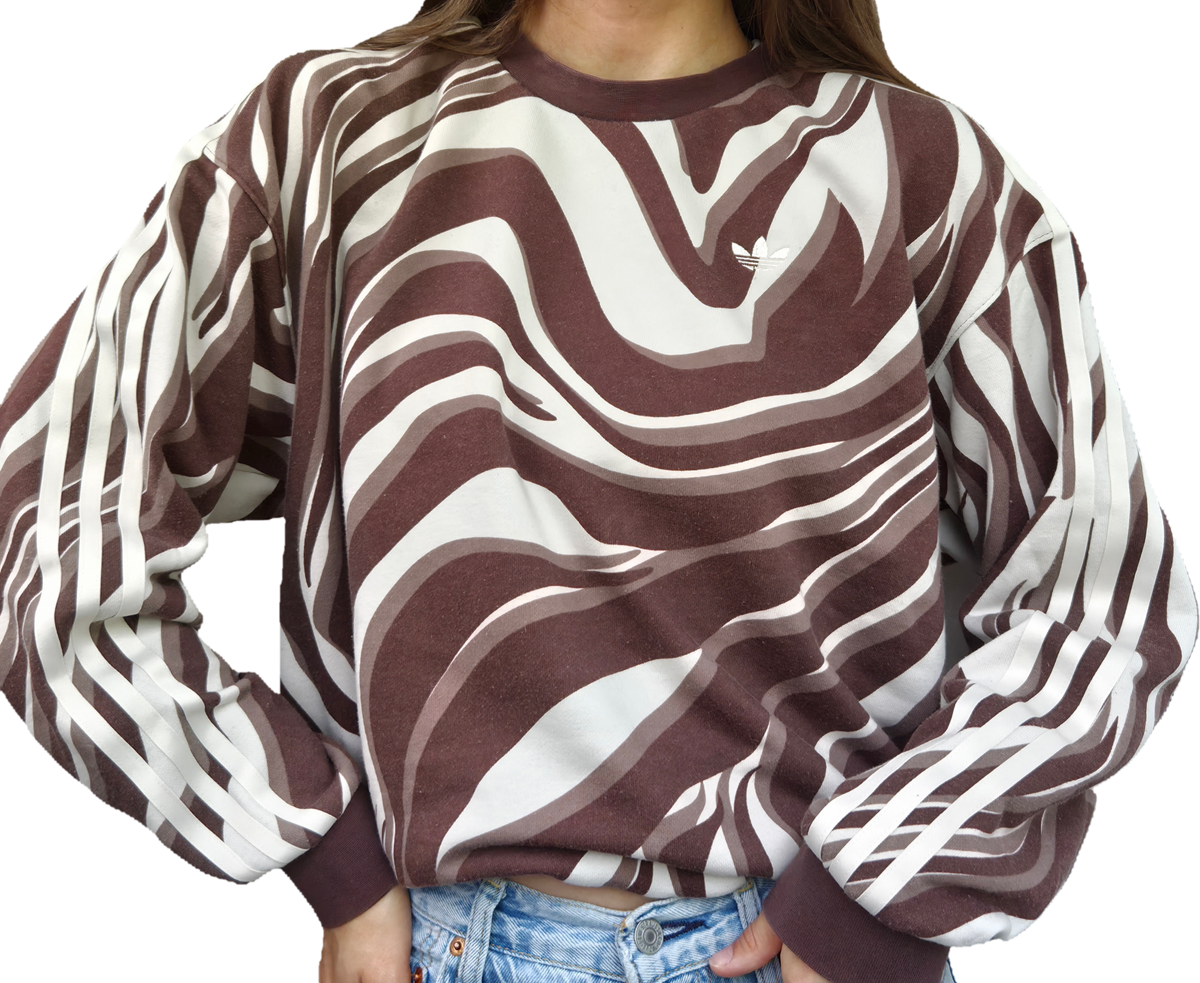 Adidas Zebra Sweater | Brown & Cream | S