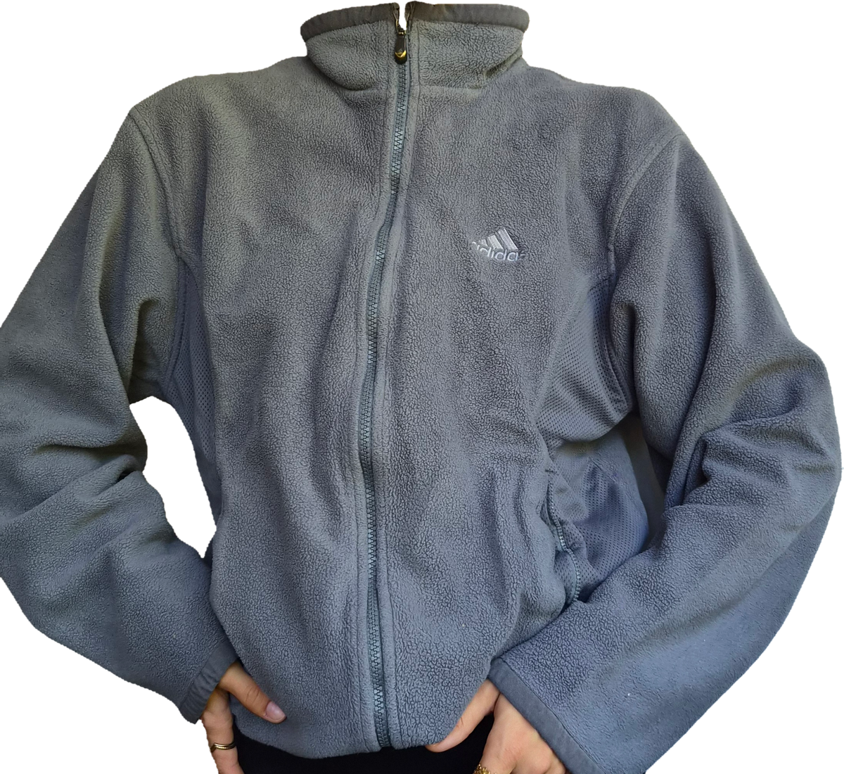 Adidas Vintage Fleece 2002 | Full Zip | Grau | S-M