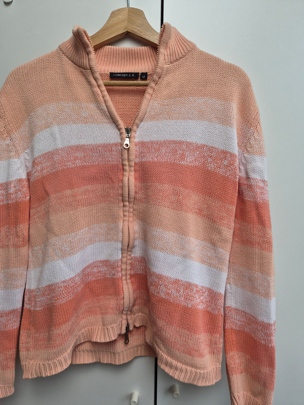 Baumwoll Zip Strickjacke