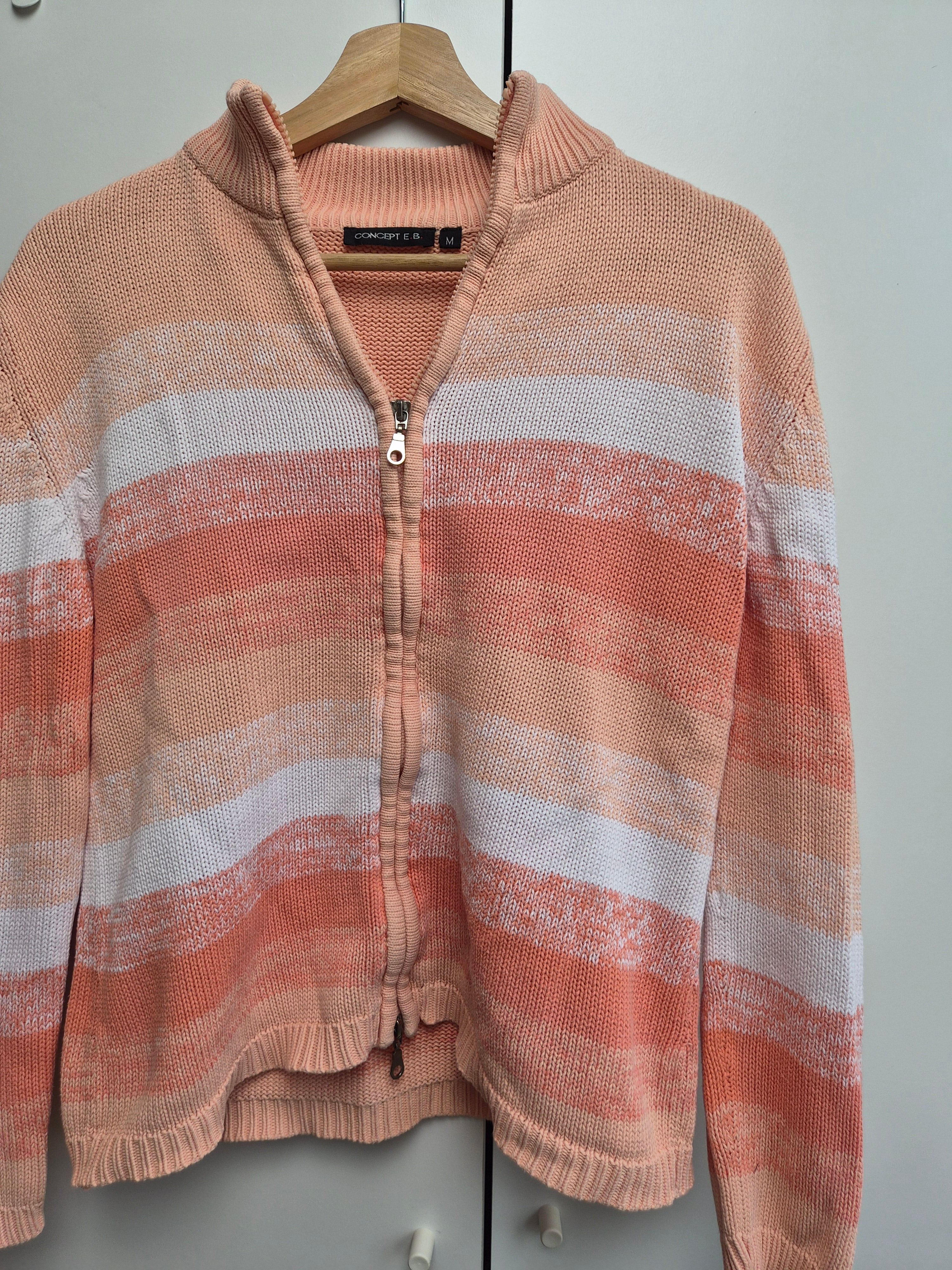 Baumwoll Zip Strickjacke