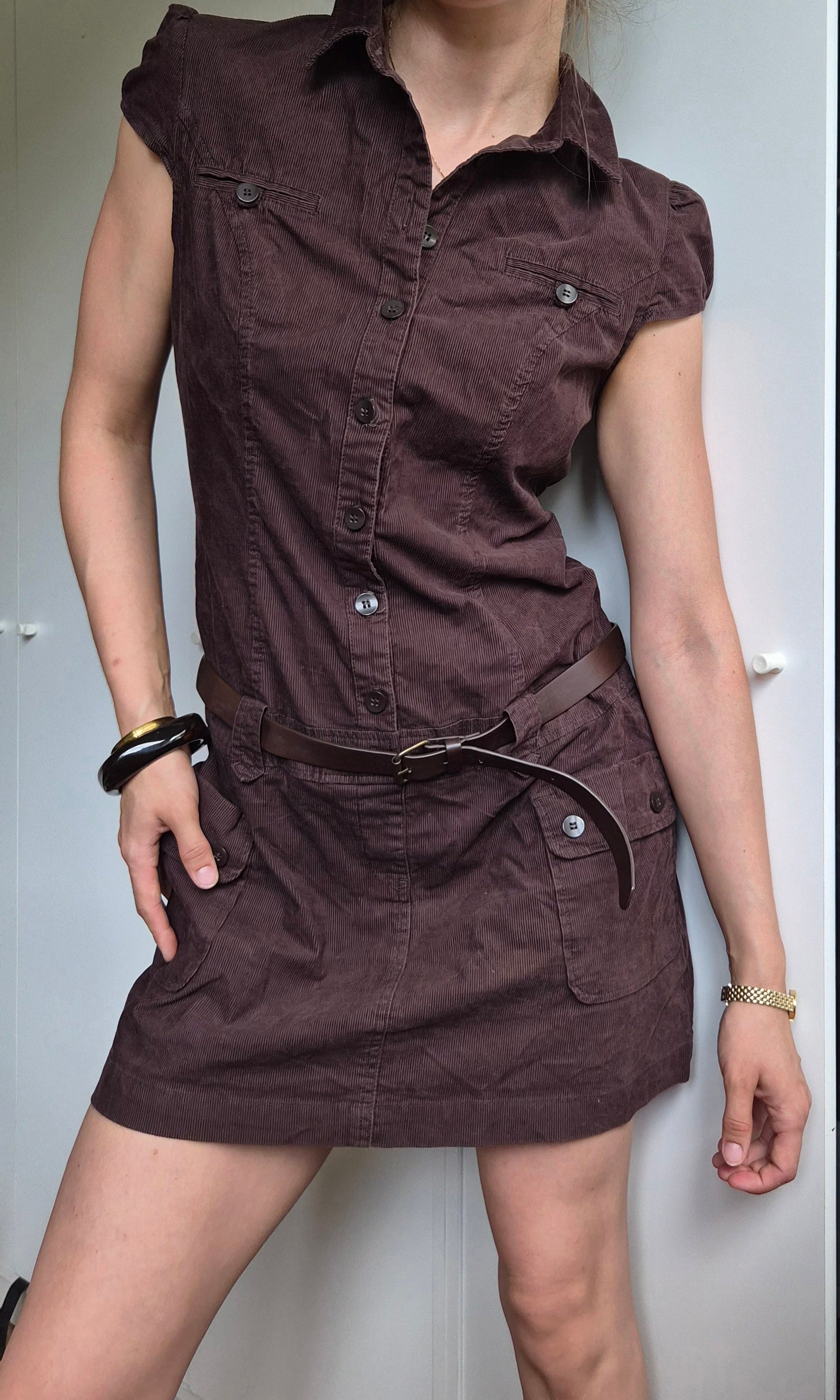 Cord Minikleid | Braun | Y2K | S