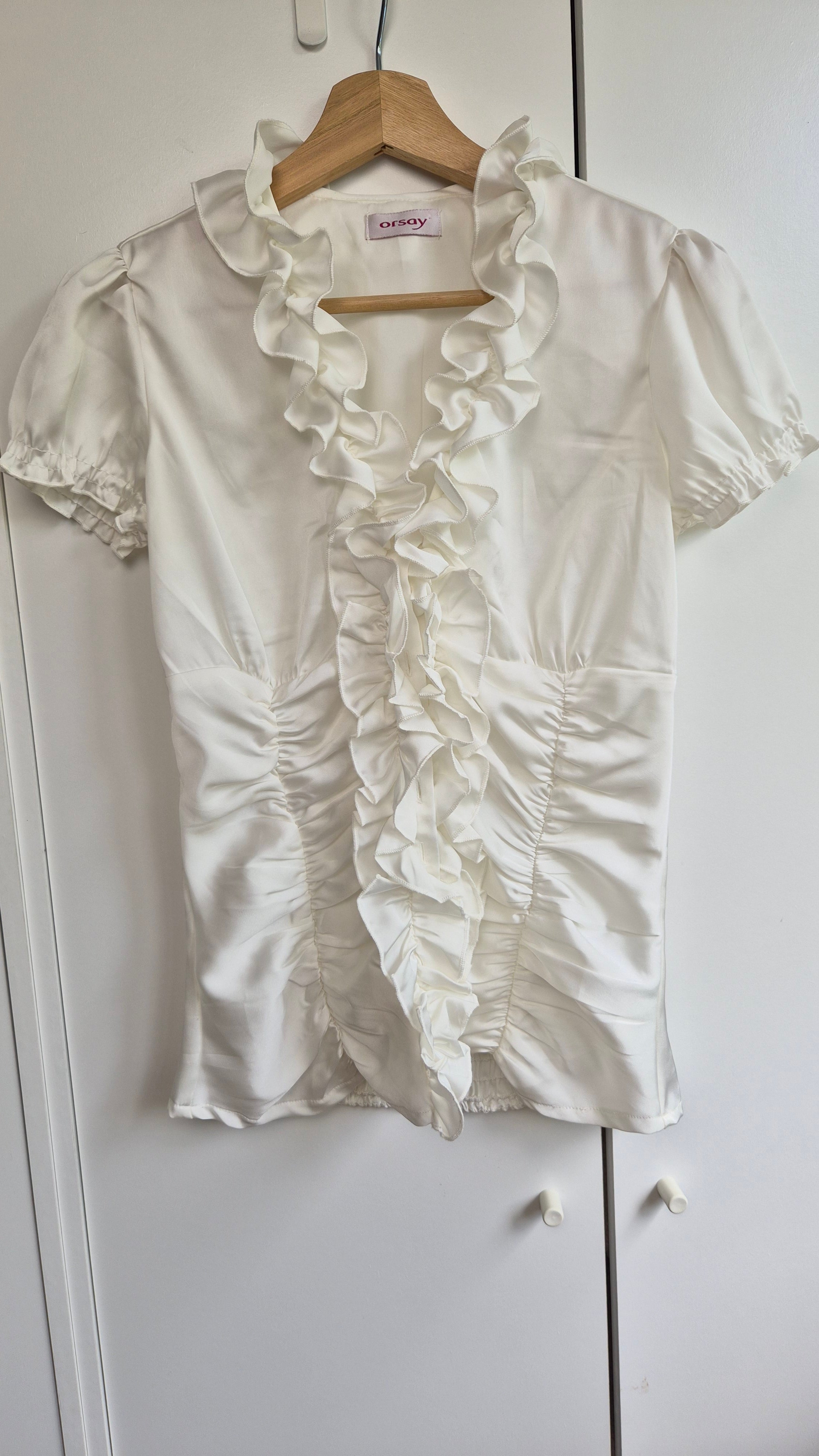 Satin Rüschen Bluse