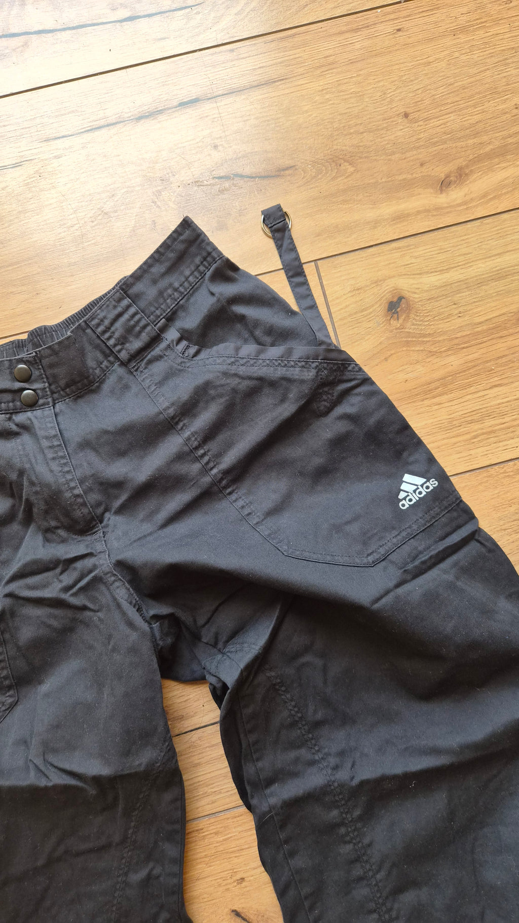 Vintage Adidas Y2K Utility Cargo Pants – Black - S