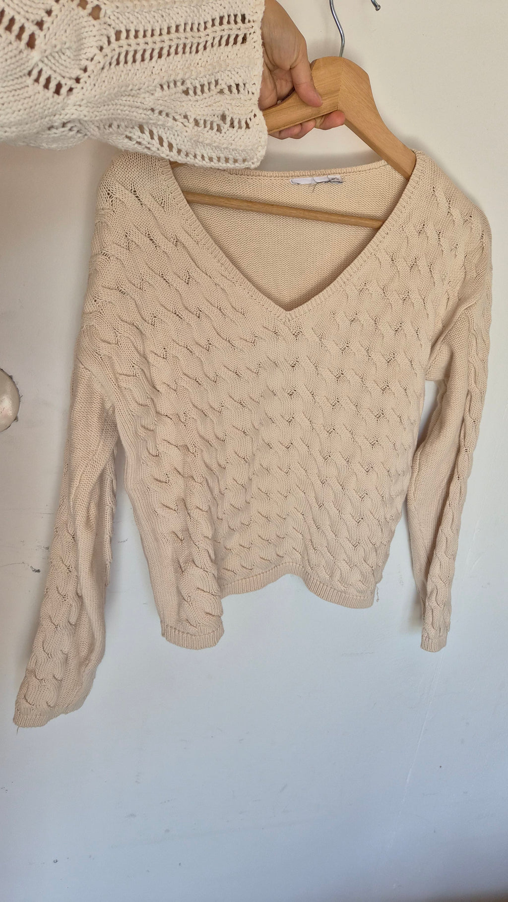 Baumwoll Strickpullover | Beige | Cottage | S
