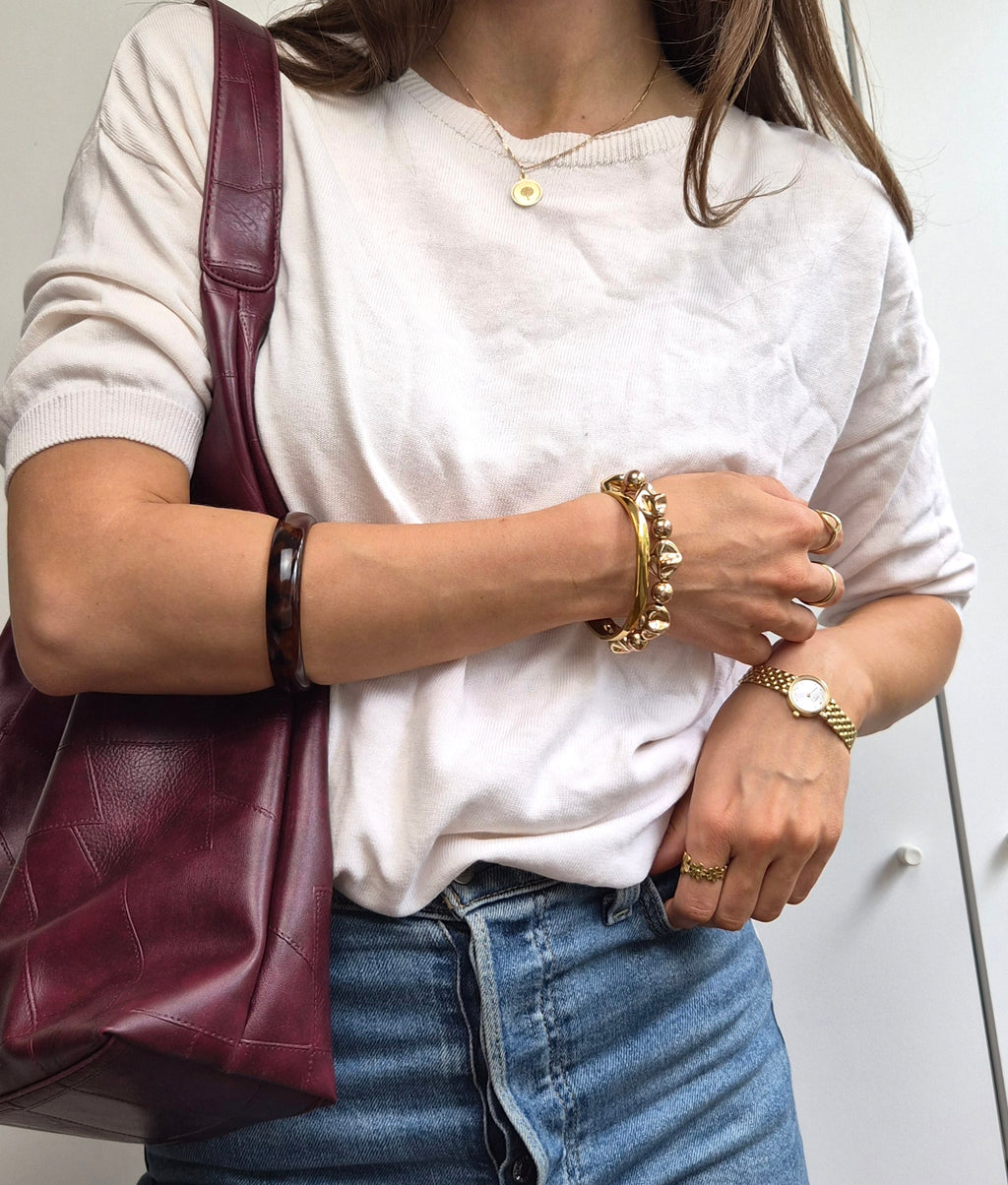 Basic Cotton Strick T-Shirt S