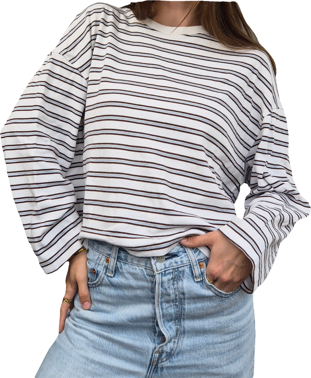 Striped Longsleeve | Scandi Style | weiß blau (L)