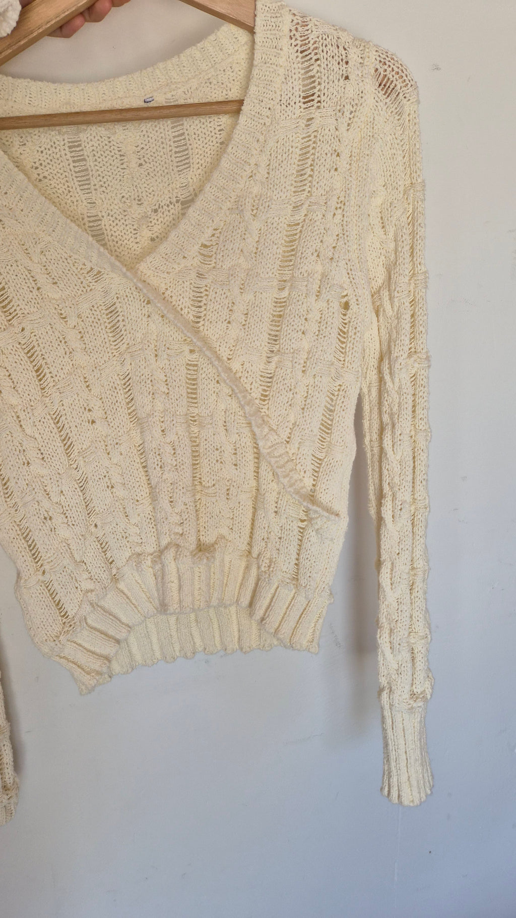 Häkelpullover | Creme | Boho | S