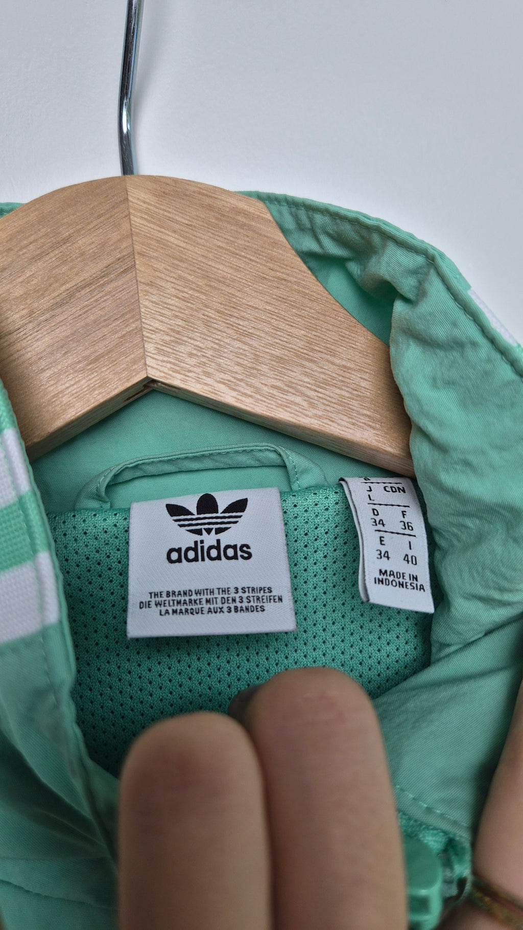 Adidas Trackjacket | Mint | 3-Stripes | XS