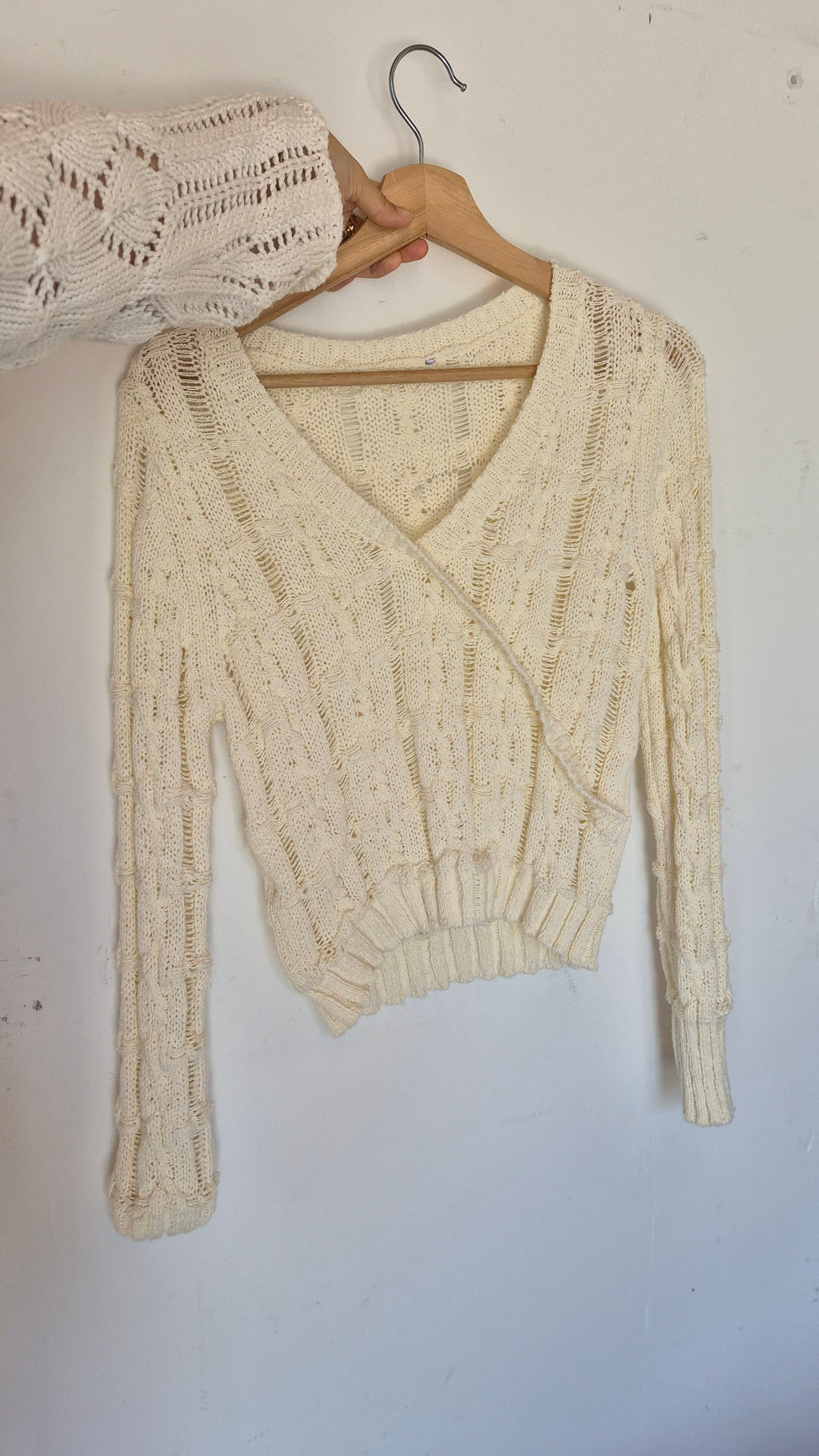 Häkelpullover | Creme | Boho | S