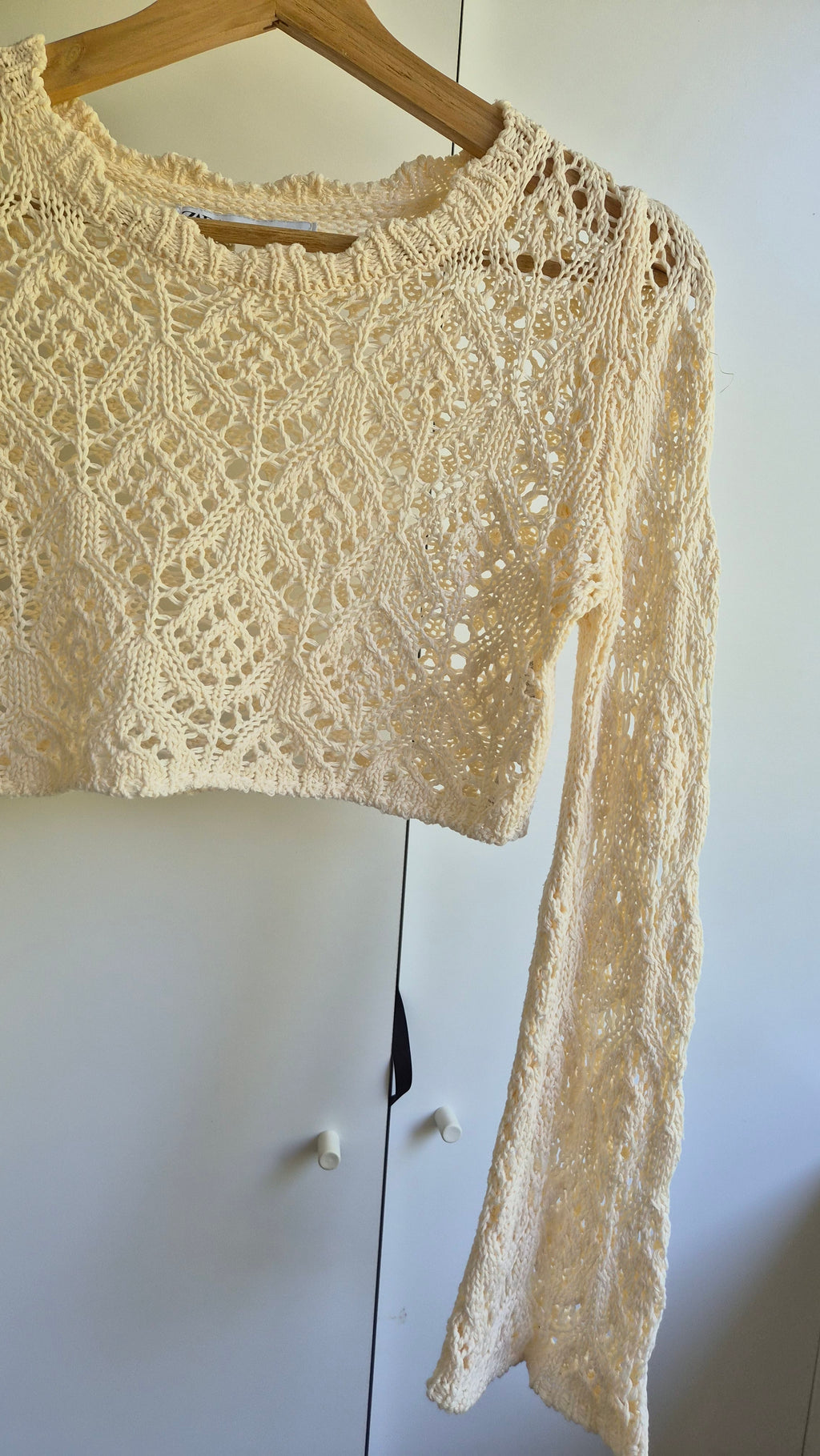 Häkelpullover | Creme | Boho | S