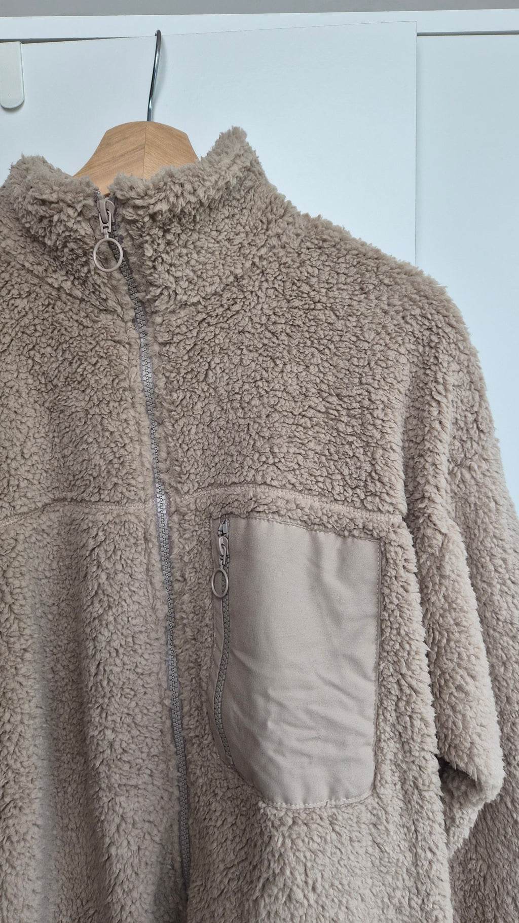 Teddy Fleece Jacke| Beigy Taupe | Full Zip (M)
